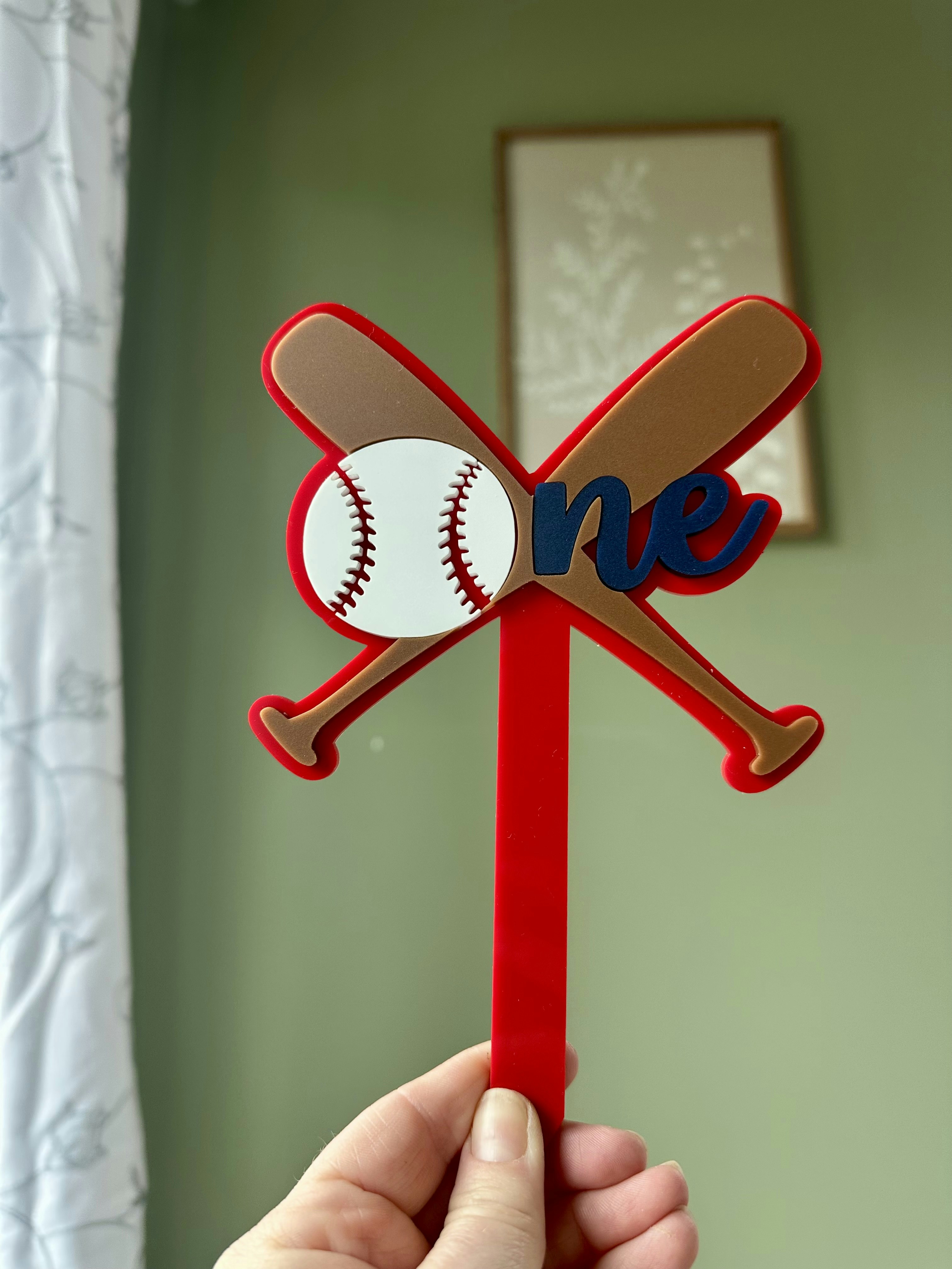 Baseball Themed Cake Topper