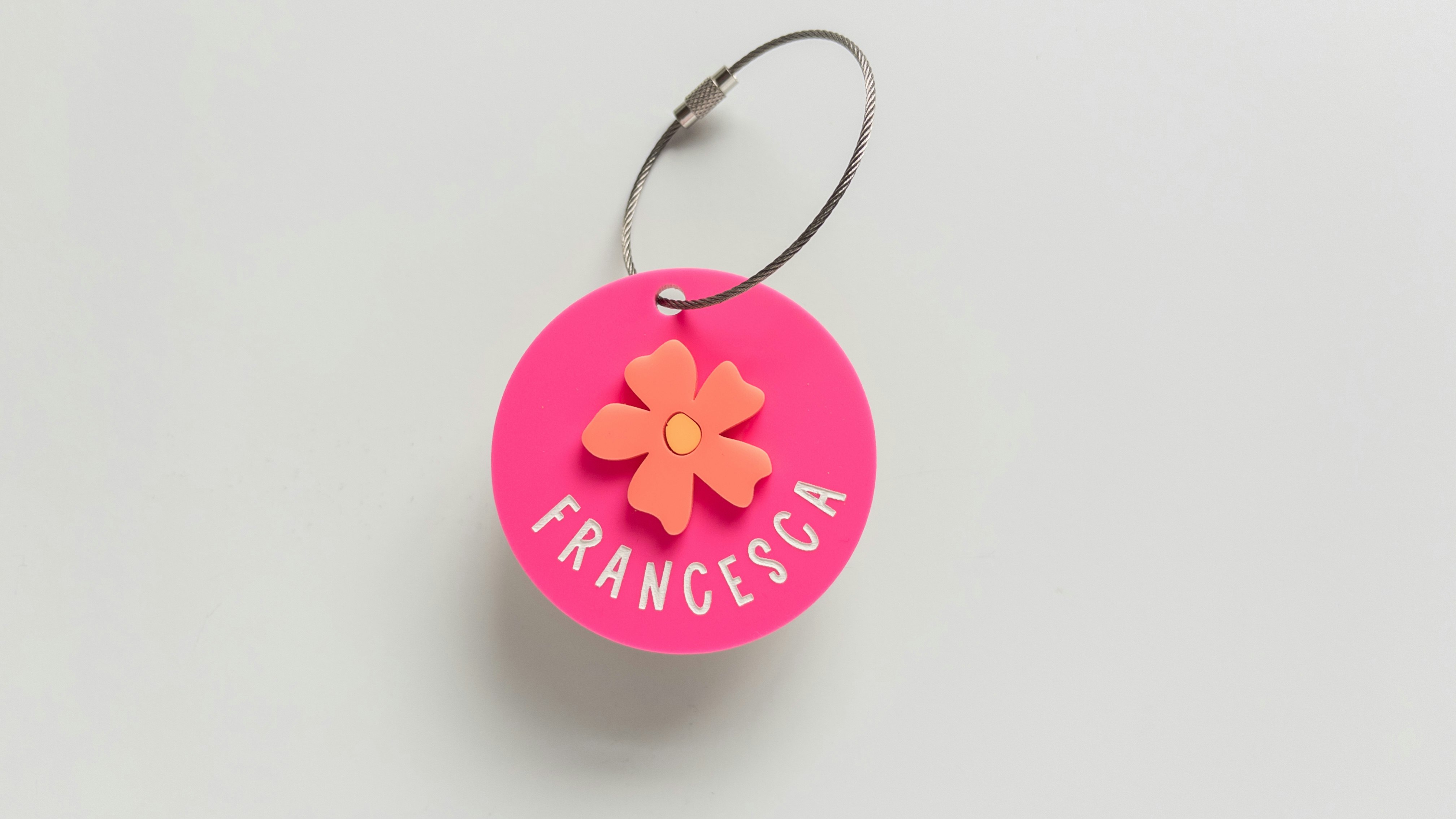 Simple Flower Name Keychain