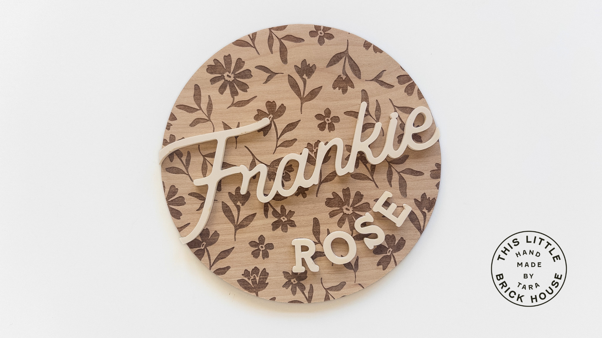 Floral Engraved Sign