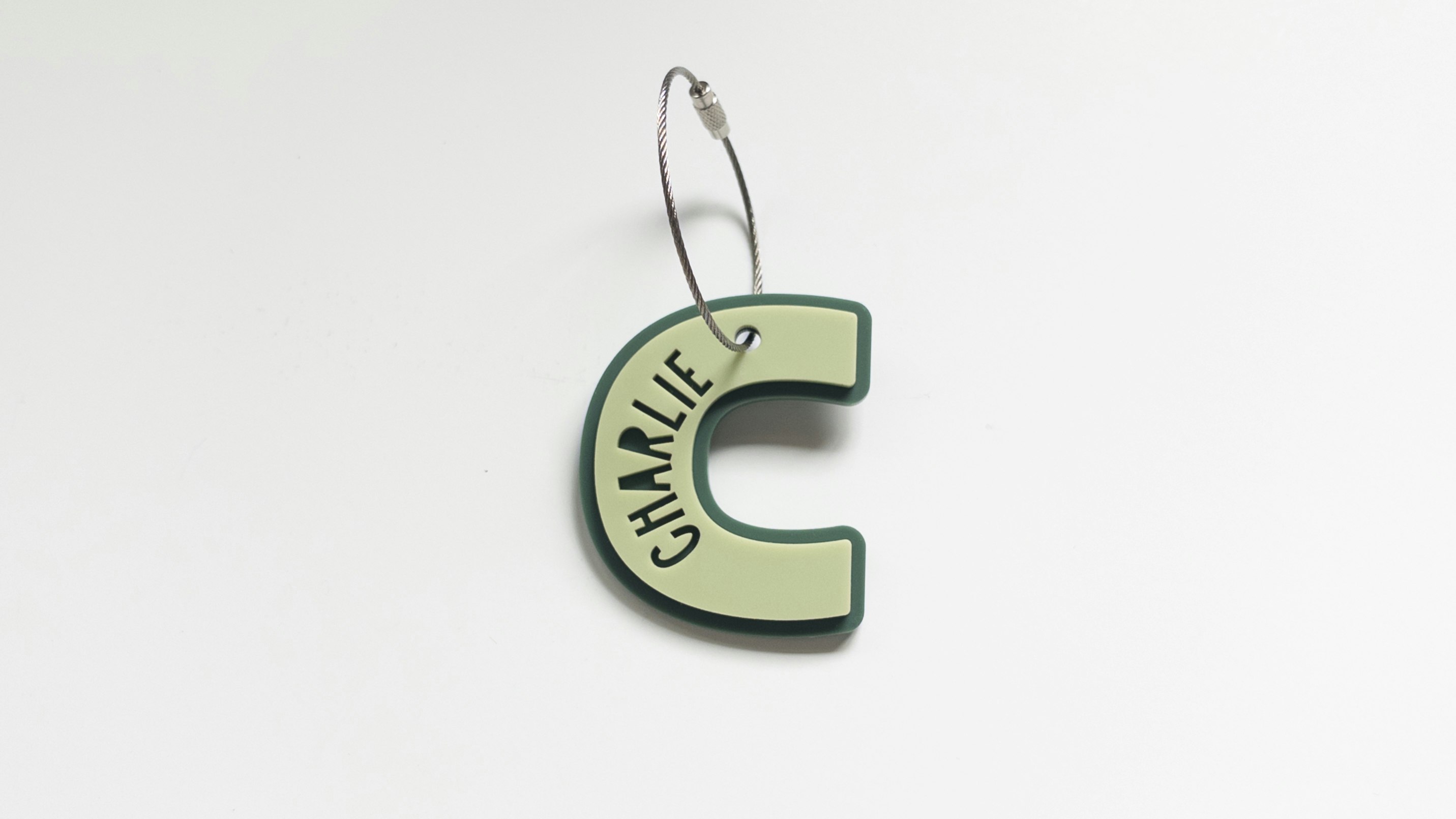 2-Layer Knockout Initial Keychain