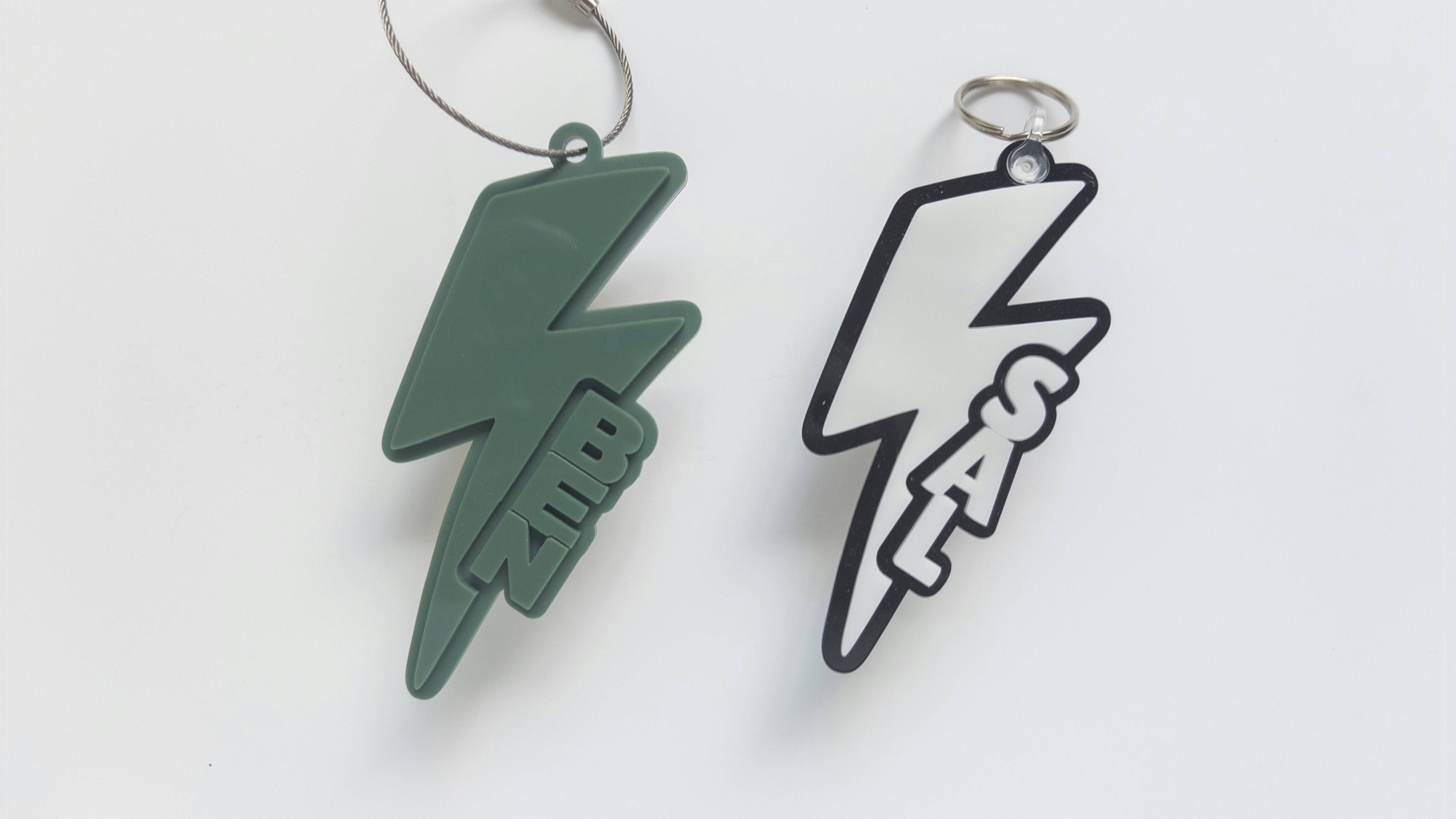 Lightening Bolt Vertical Name Tag