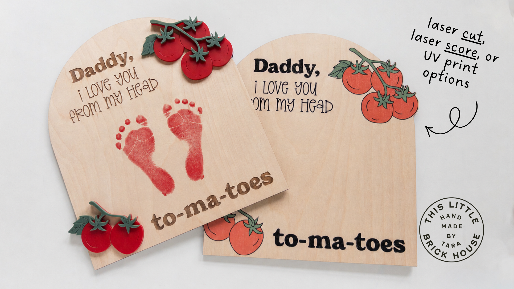 To-ma-toes Baby Footprint Sign 
