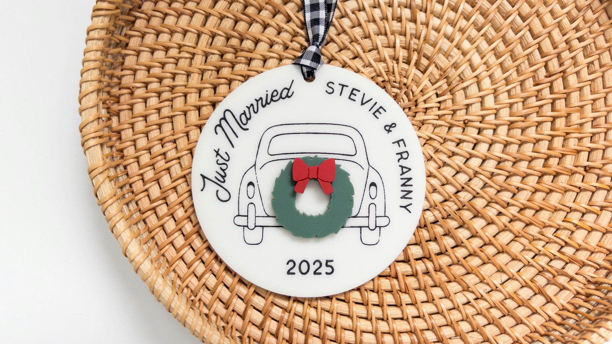 Just Married Car Ornament