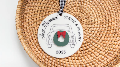 Just Married Car Ornament