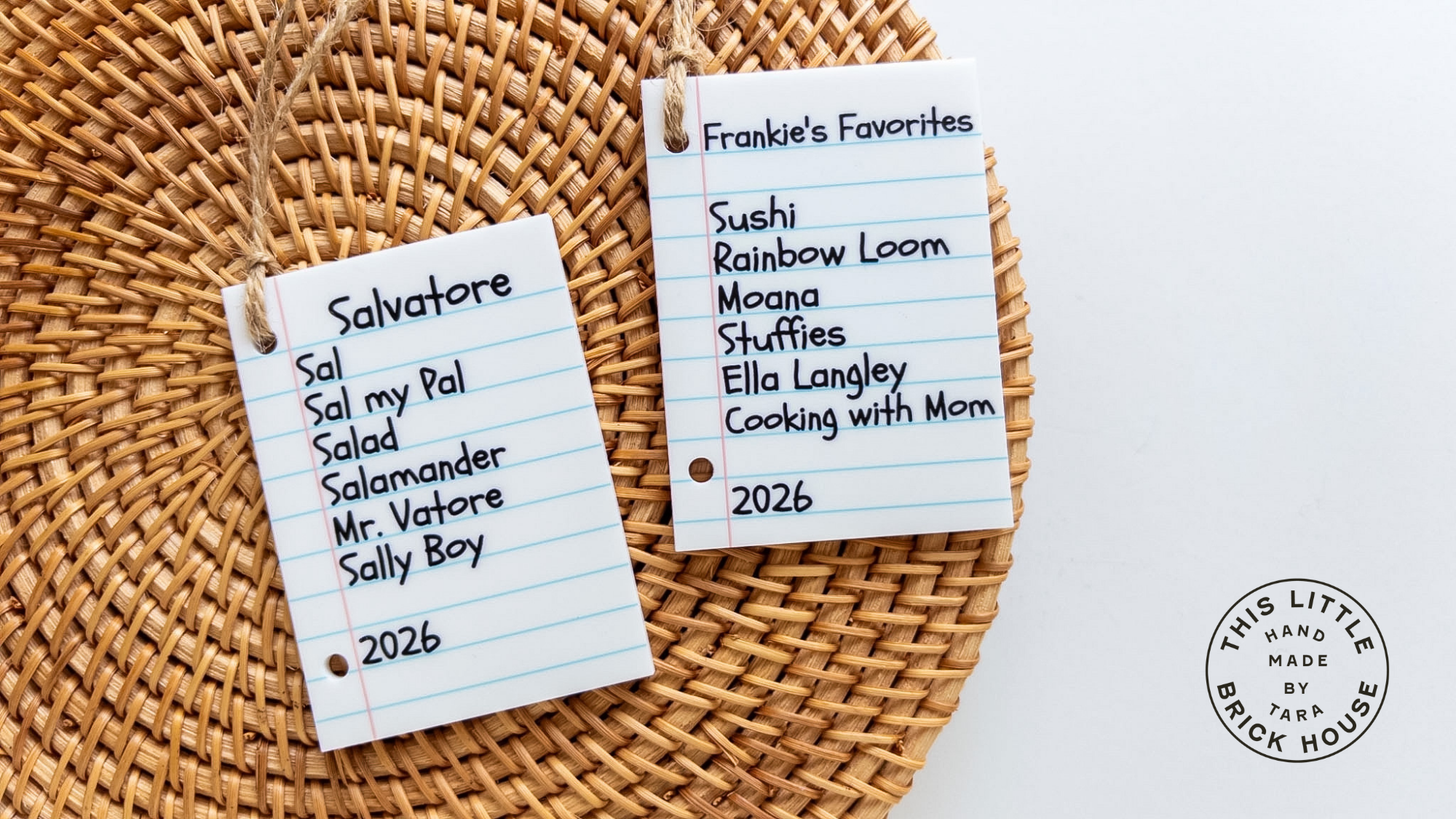 Looseleaf Custom Text Ornament