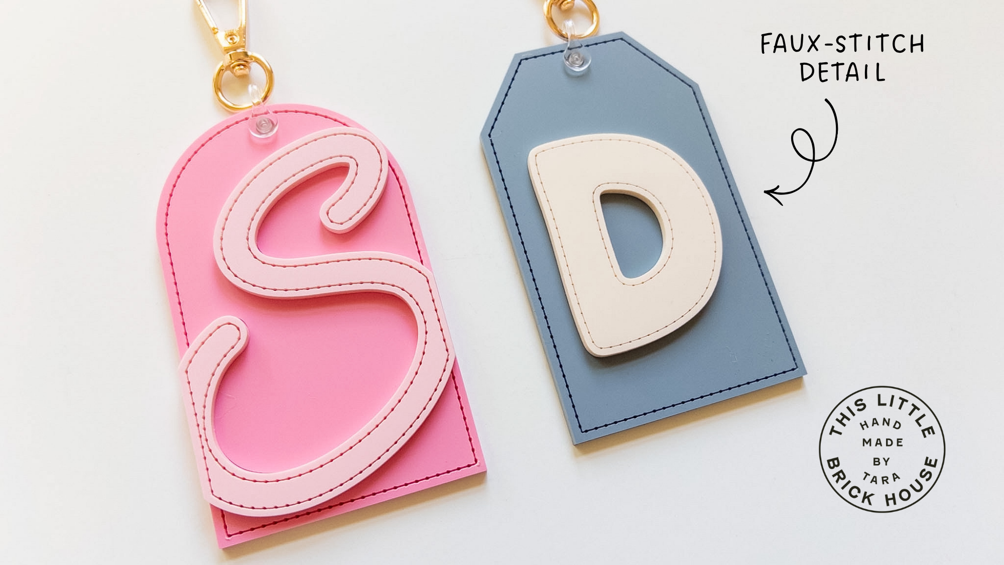 Faux Stitch Initial Tags