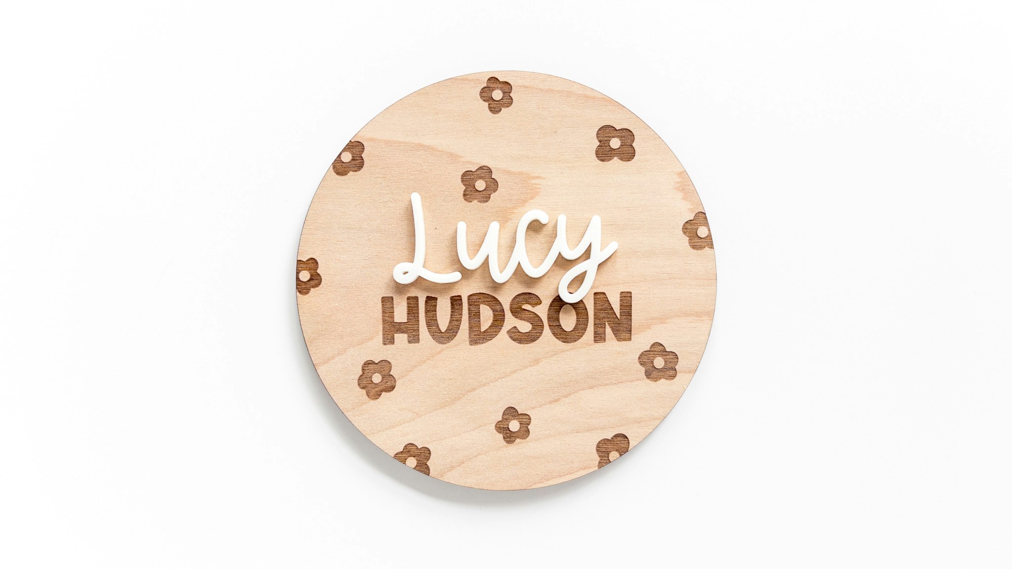 Mini Floral Engrave Name Sign