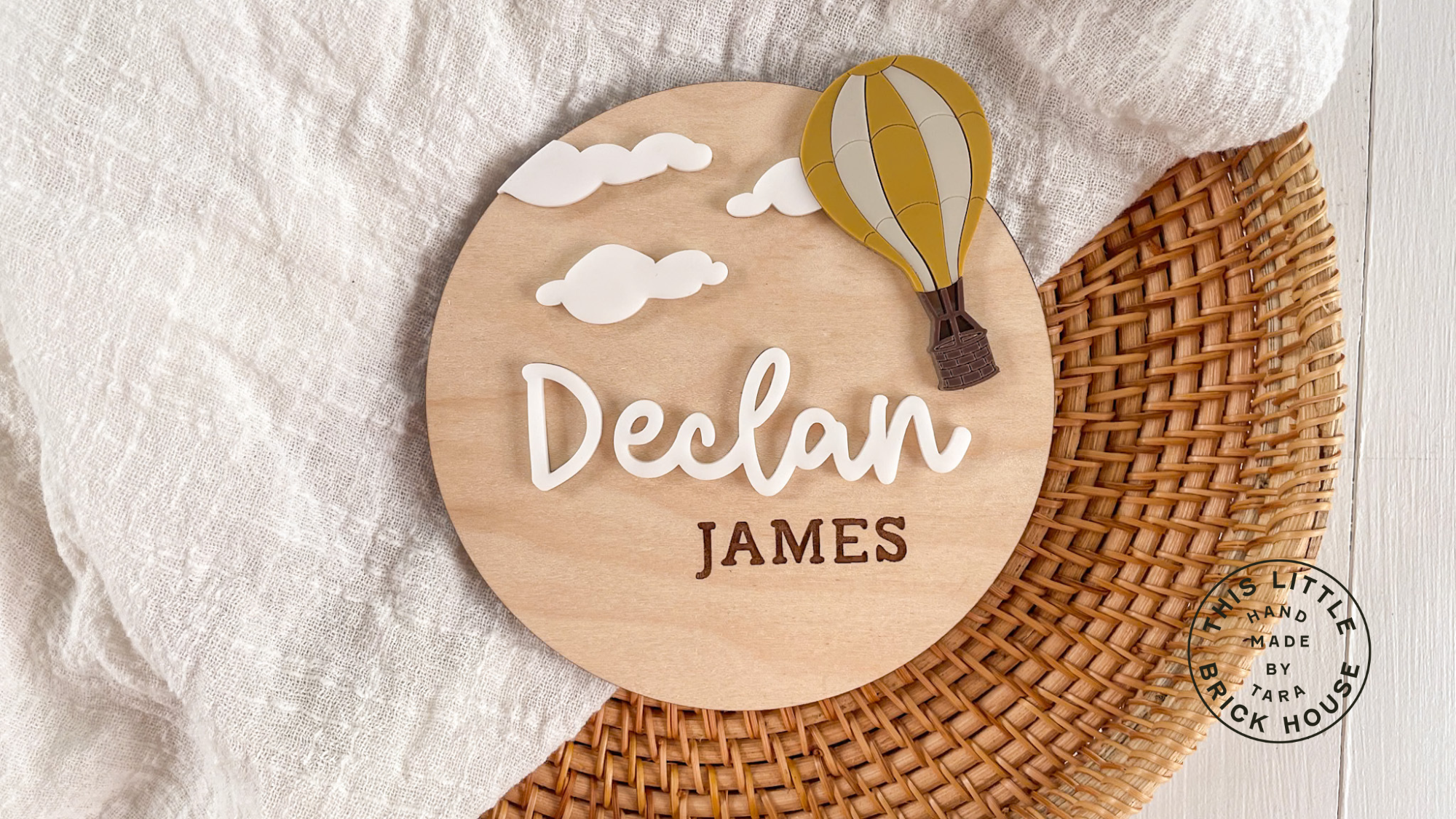Hot Air Balloon Name Sign