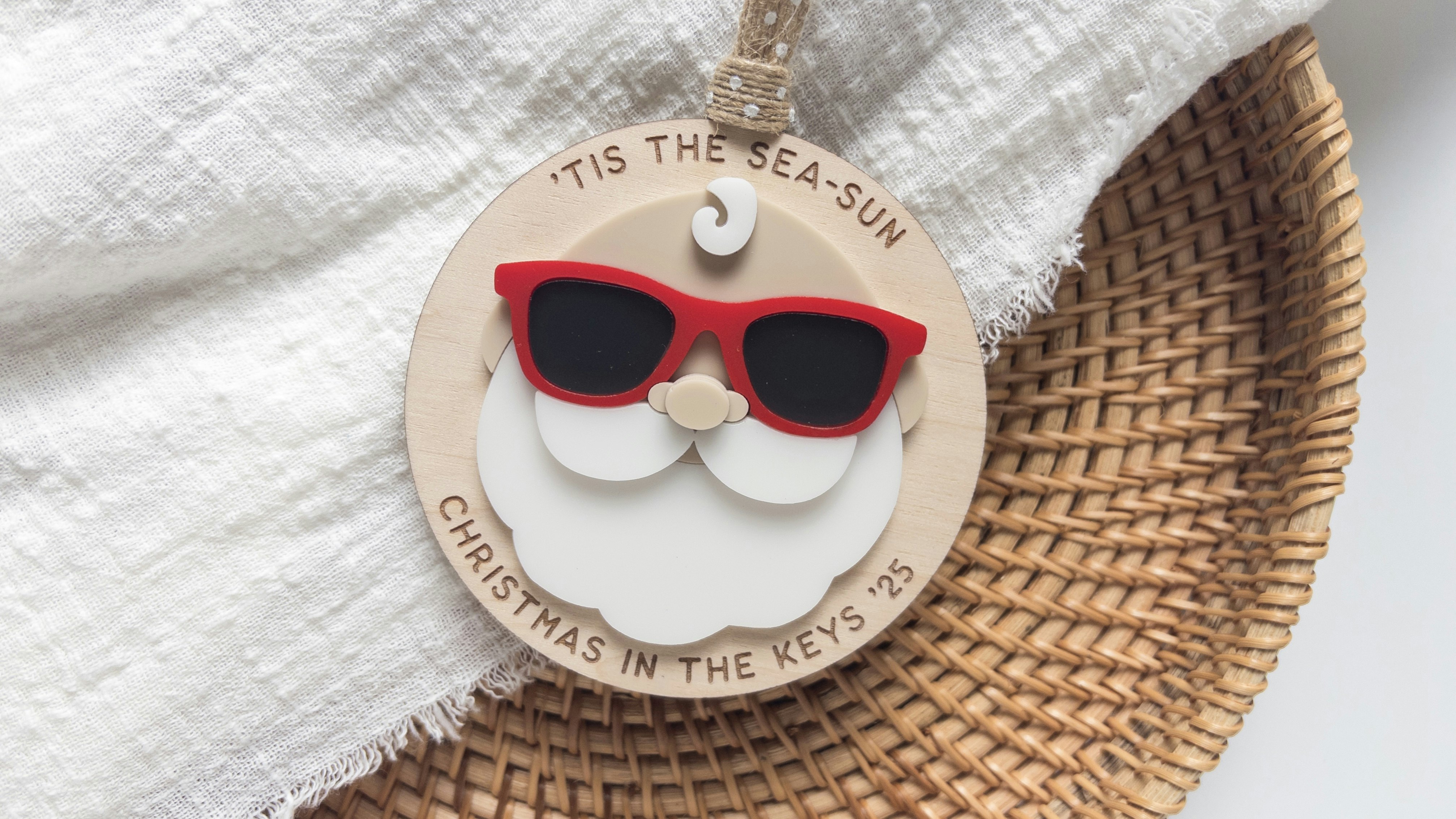 Sunglasses Santa Ornament