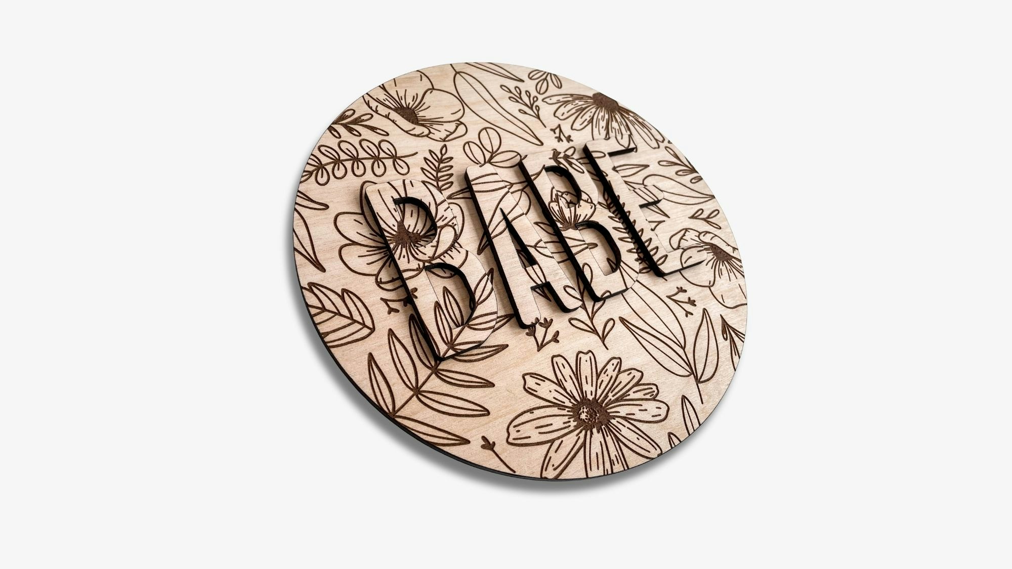 Floral Engraved Sign