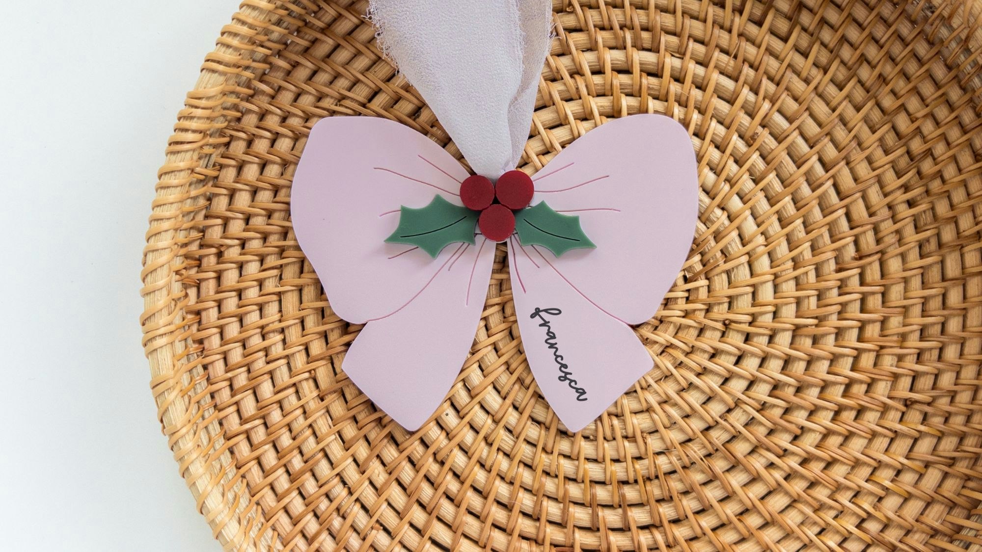 Holly Bow Tag