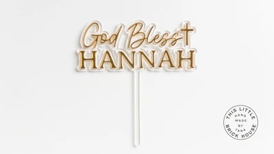God Bless Cake Topper