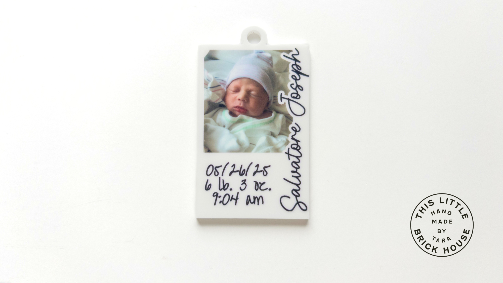 Minimalist Newborn Ornament Print and Cut