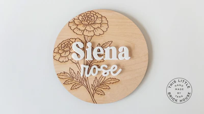 Birth Month Flowers Newborn Name Sign