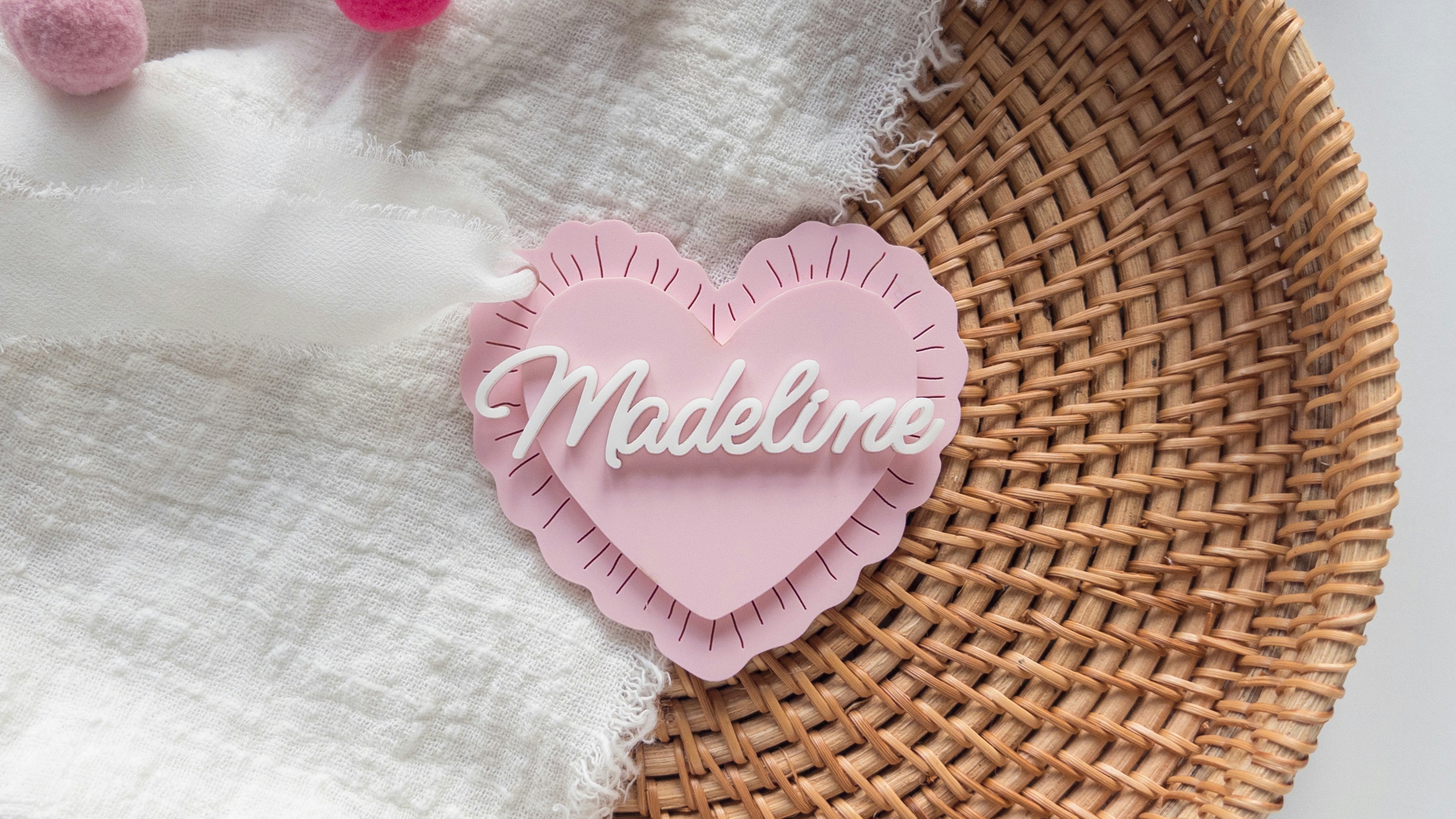 Ruffle Heart Name Tag