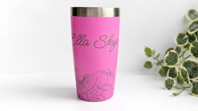 Personalized Floral Tapered Tumbler Engraving