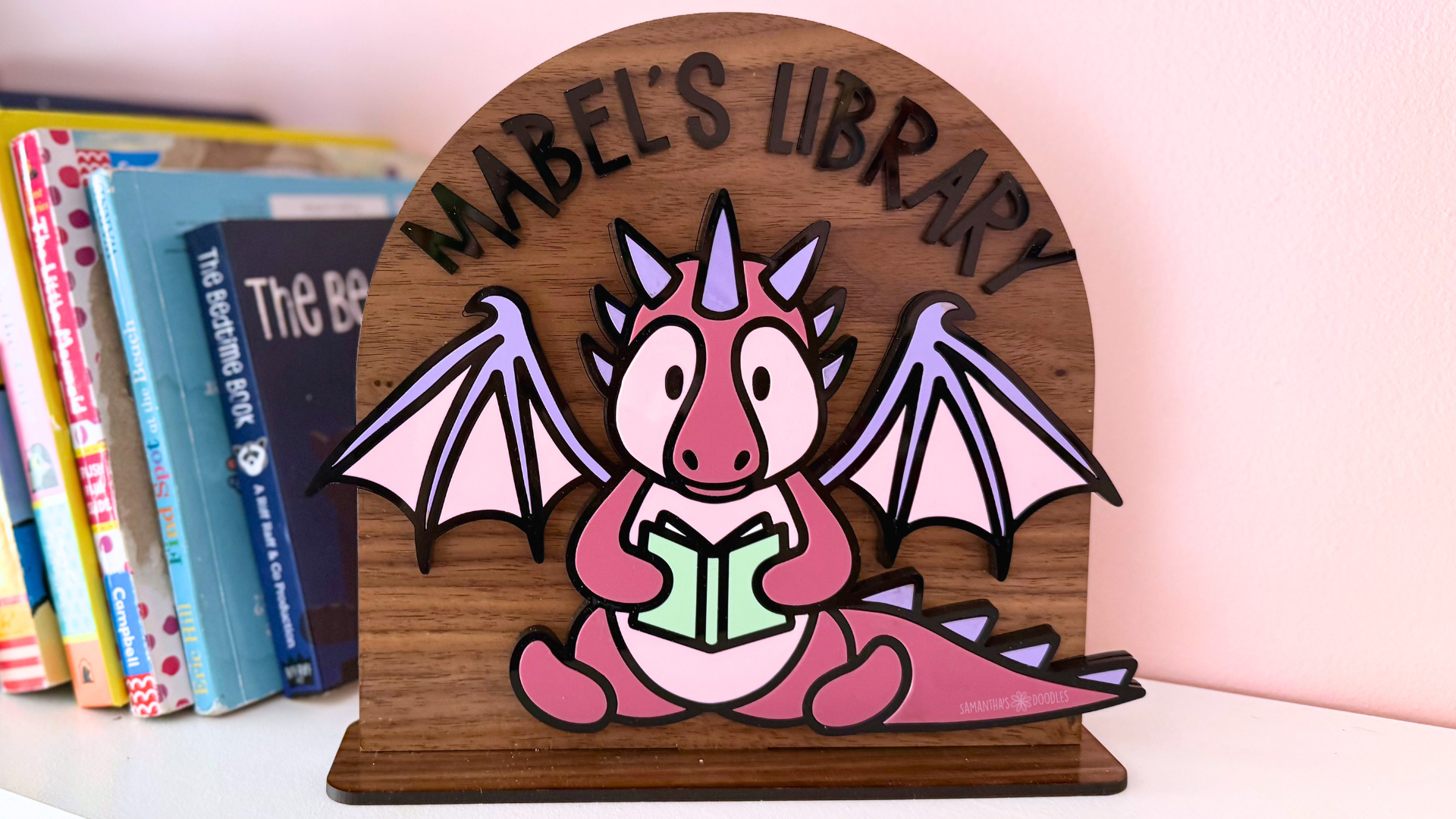 Personalized Dragon Library Sign 