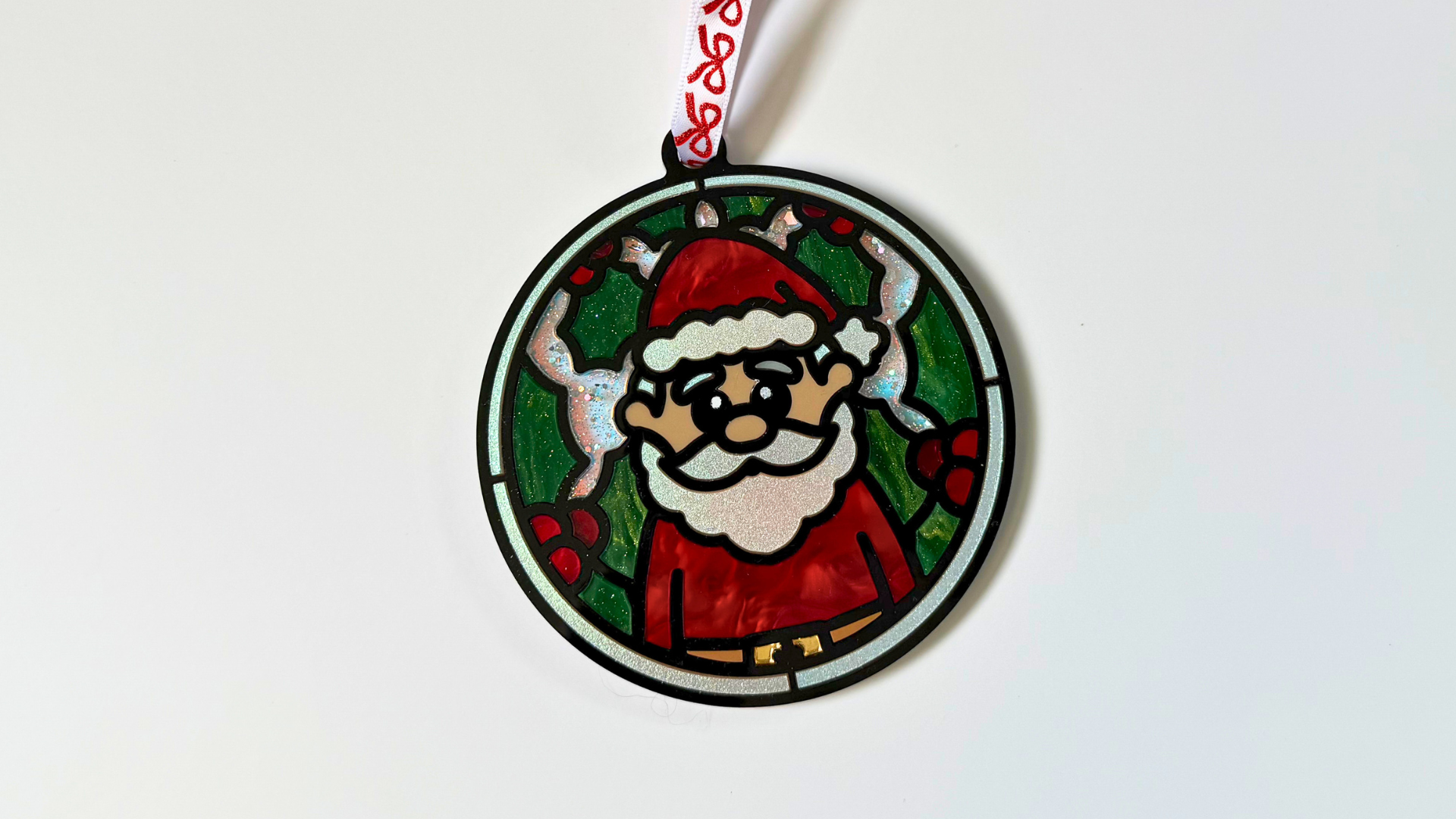 4in Santa Mosaic Ornament