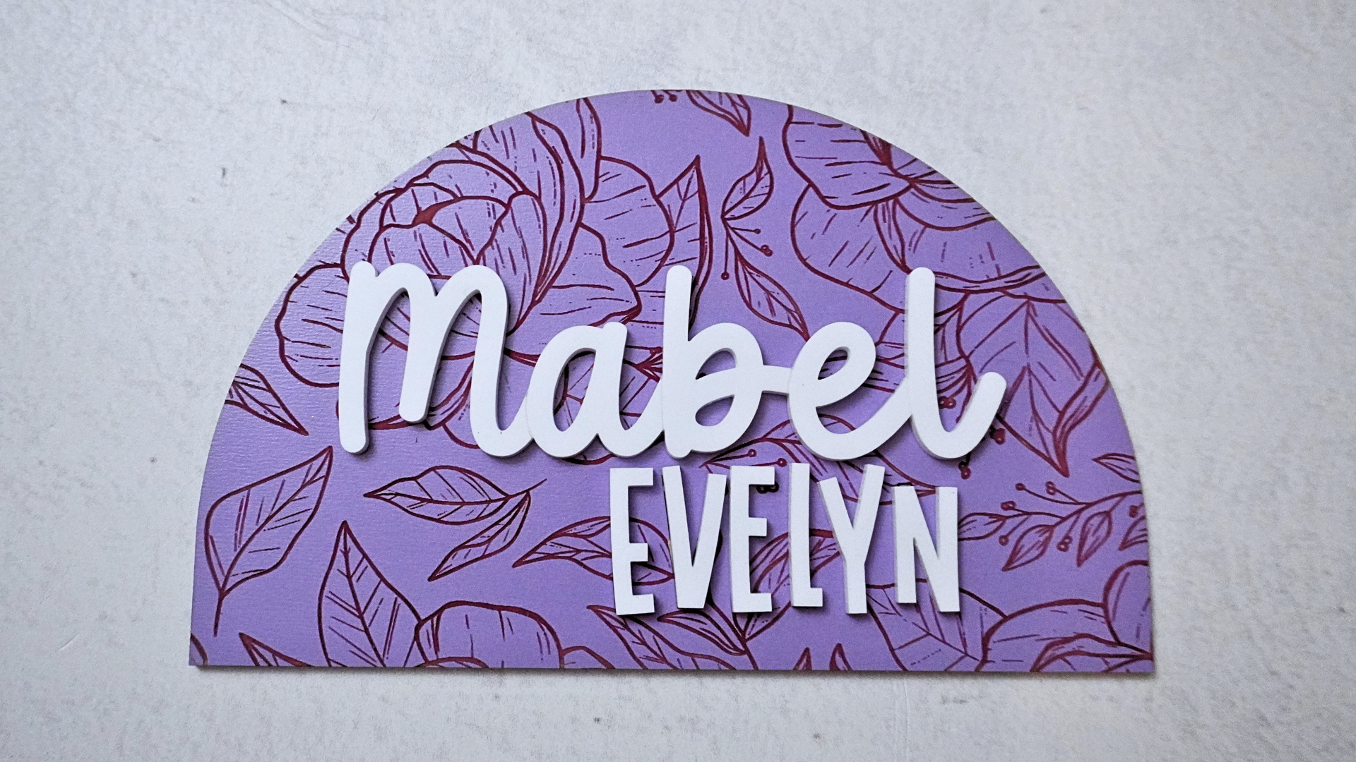 Peony Engraving Name Sign