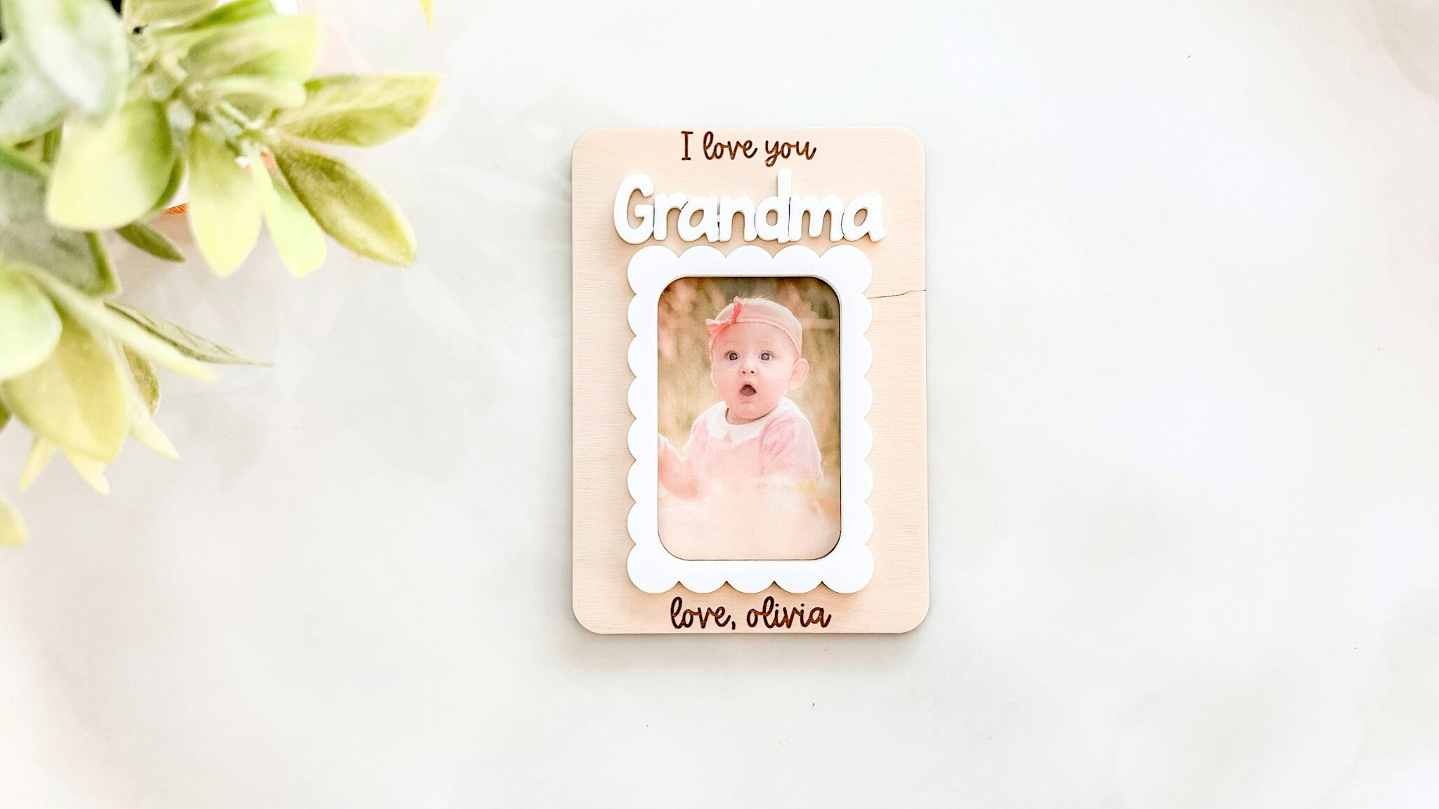 Mother's Day Scalloped Frame Fridge Photo Magnet