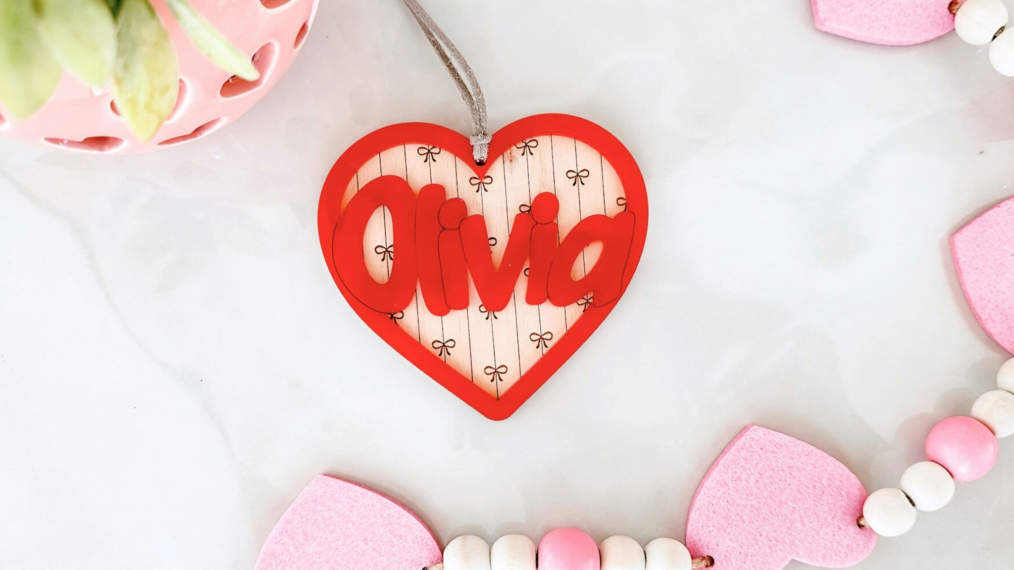 Bow Pattern Valentines Tag
