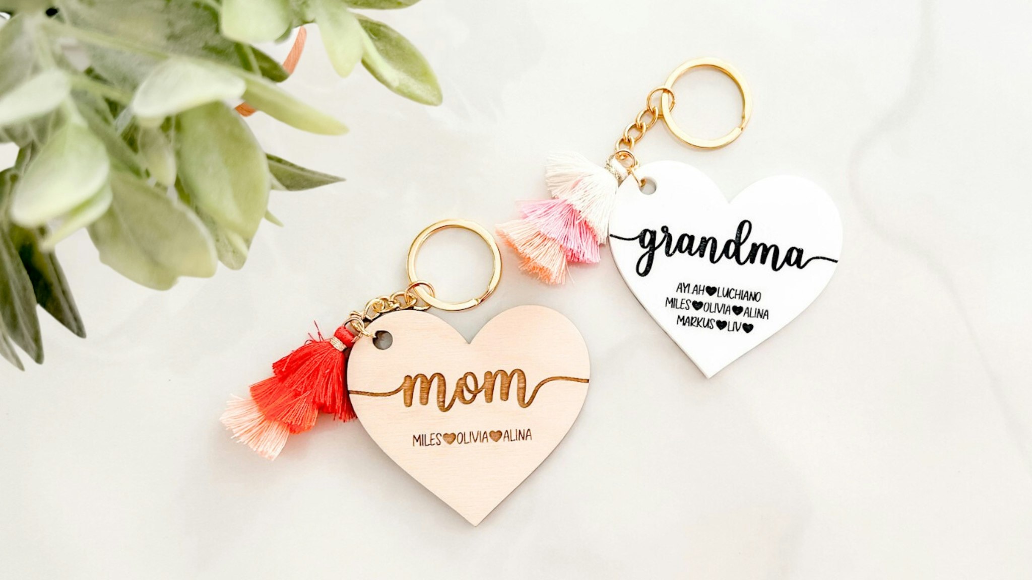 Mother's Day Heart Keychain