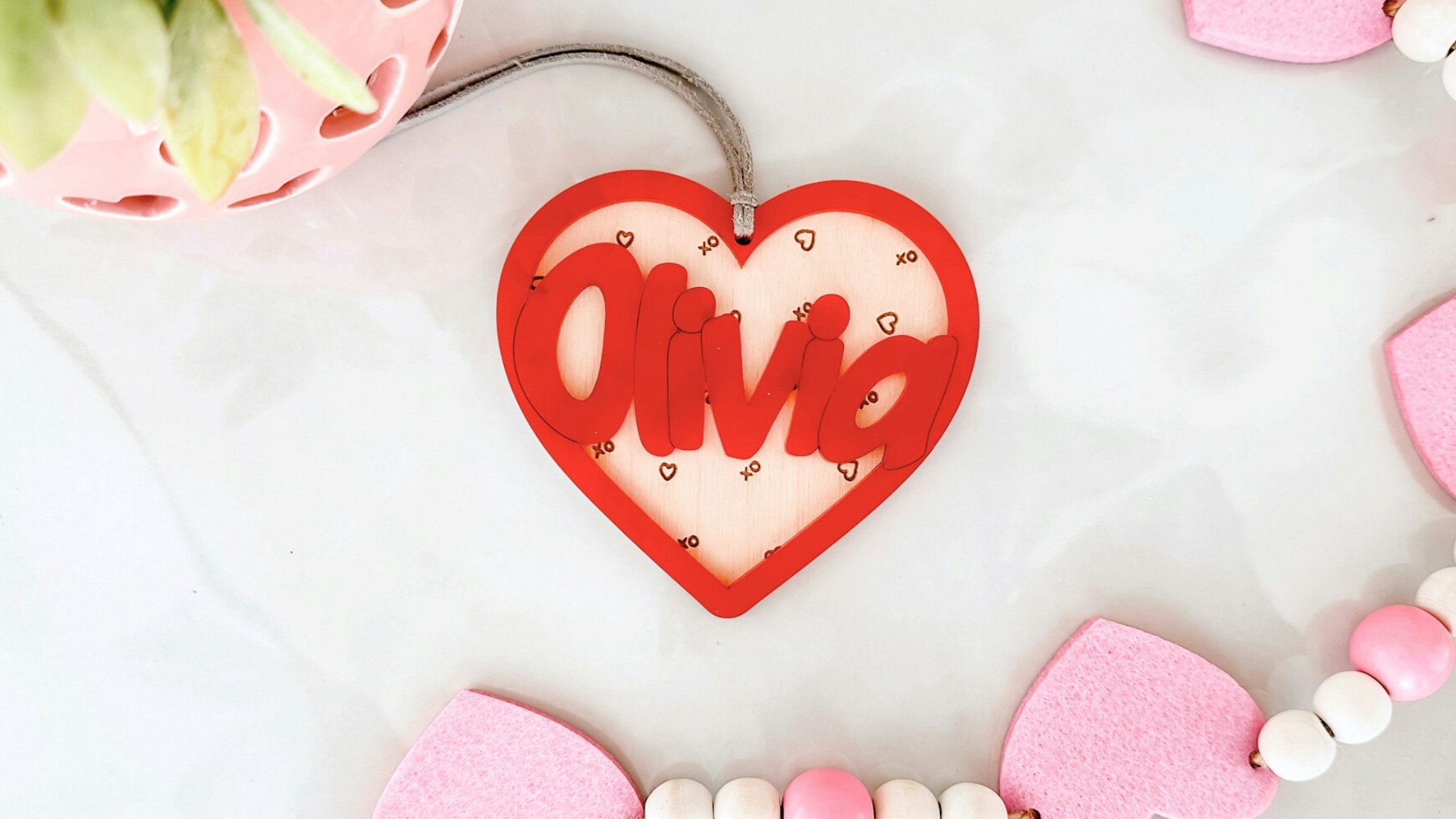 XOs Pattern Valentines Tag