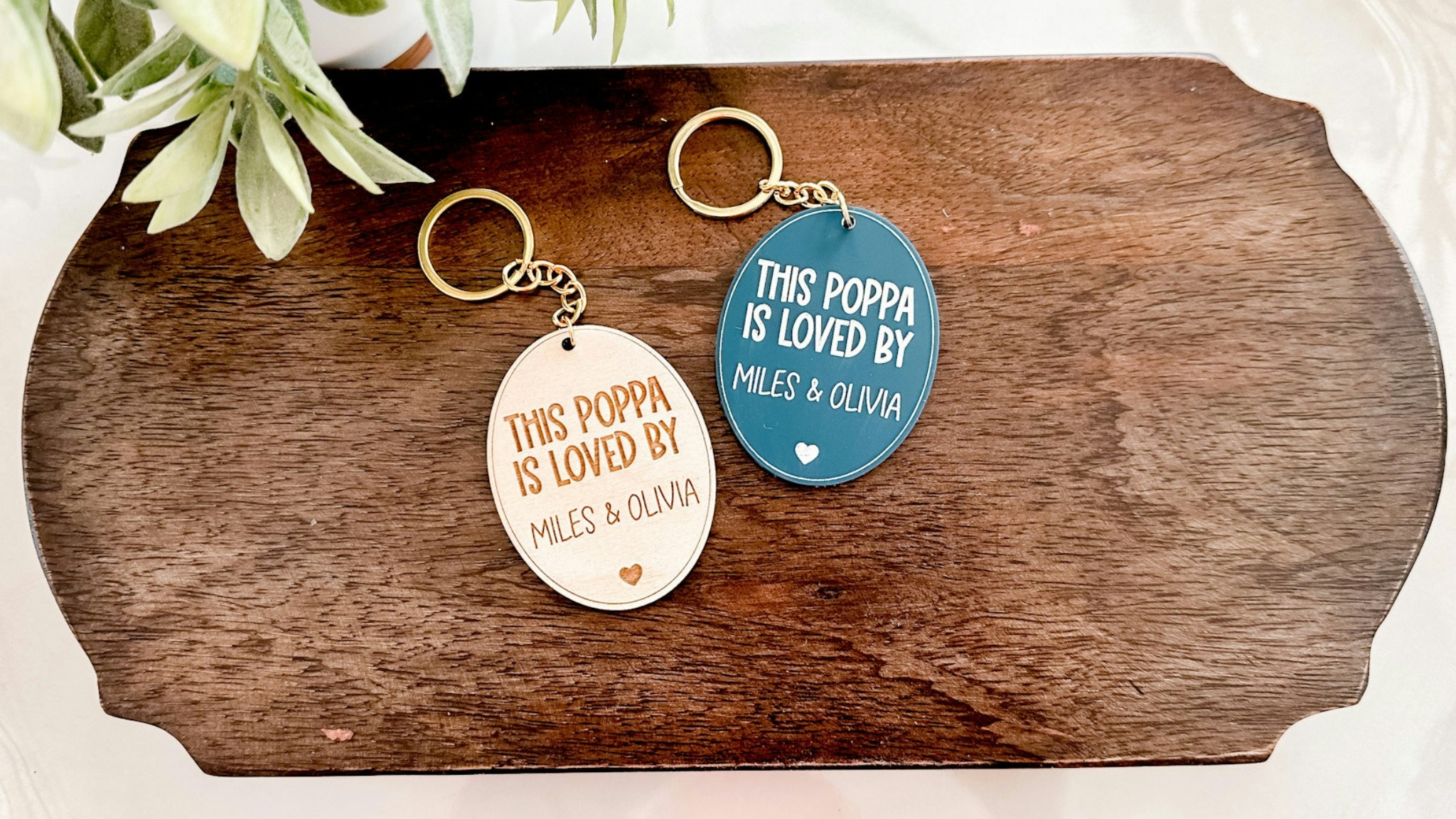 Father's Day Oval Keychain