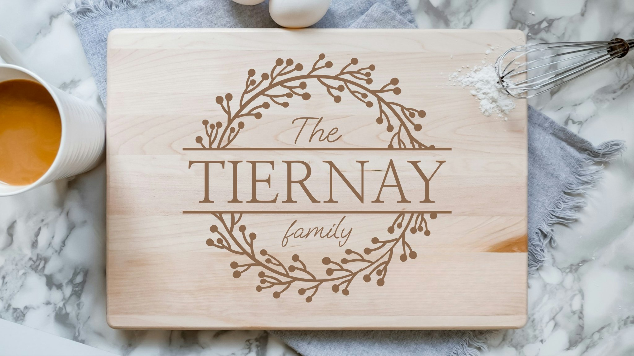 Family Name Wreath Engraving Template