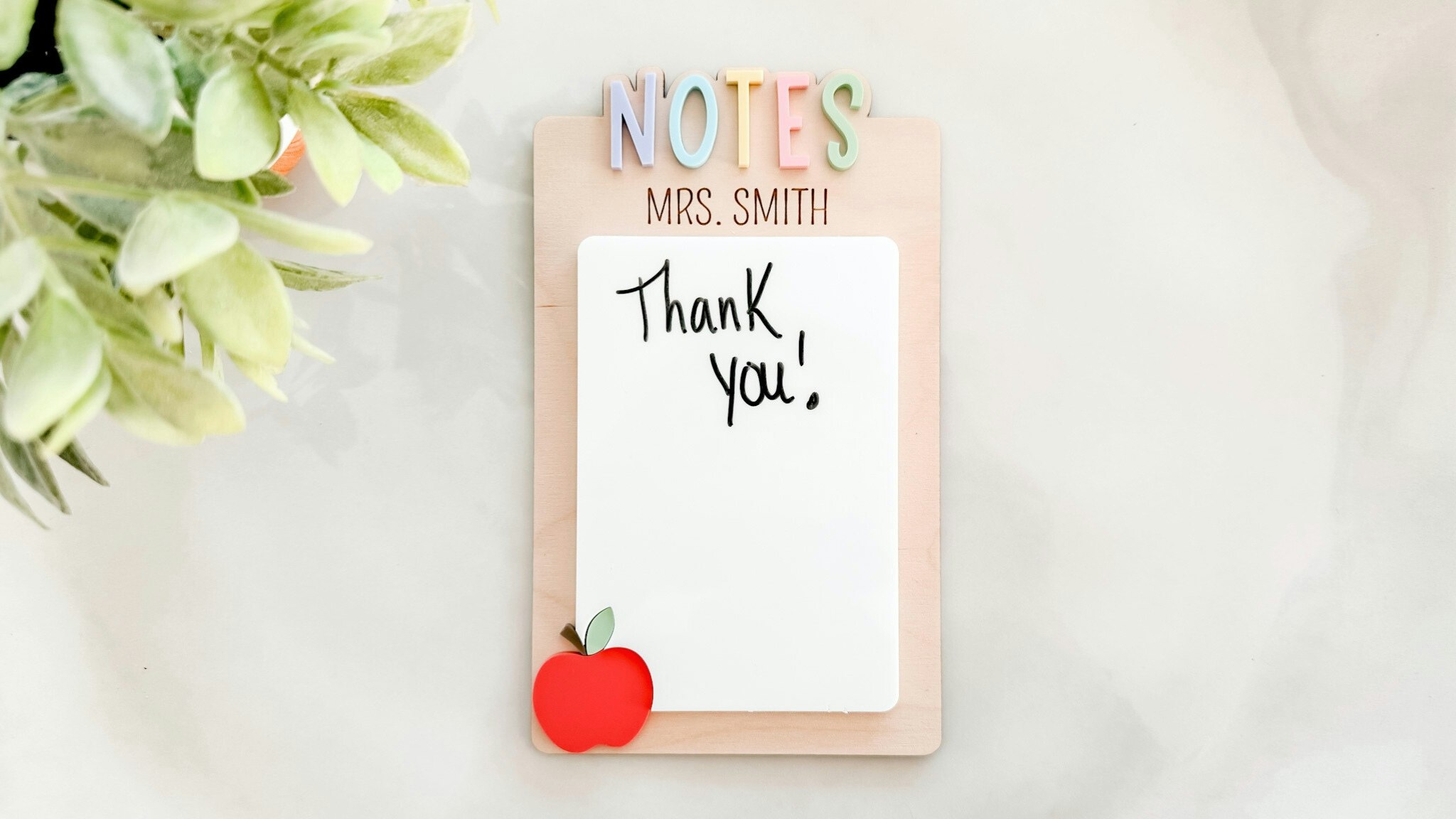 Teacher Dry Erase Board- Apple Accent