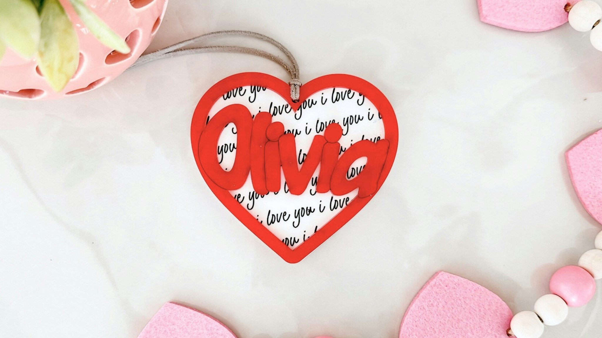 I Love You Heart Valentines Tag 