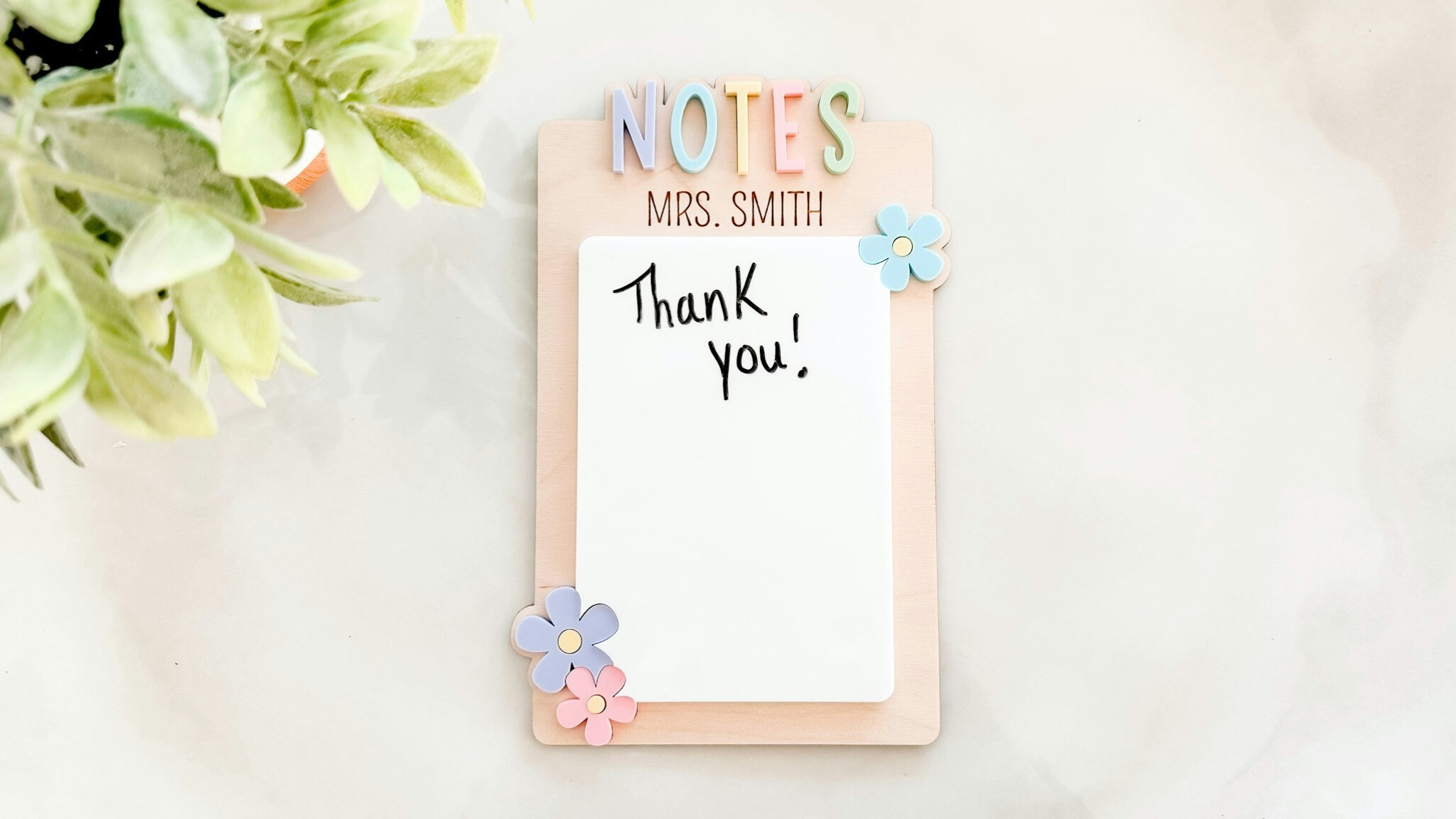 Teacher Dry Erase Board- Floral Accent