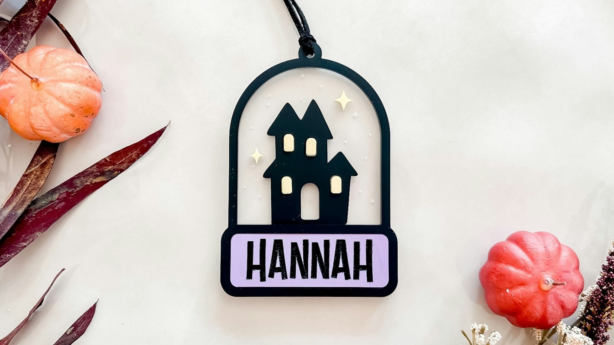 Haunted House And Stars Boo Basket Tag