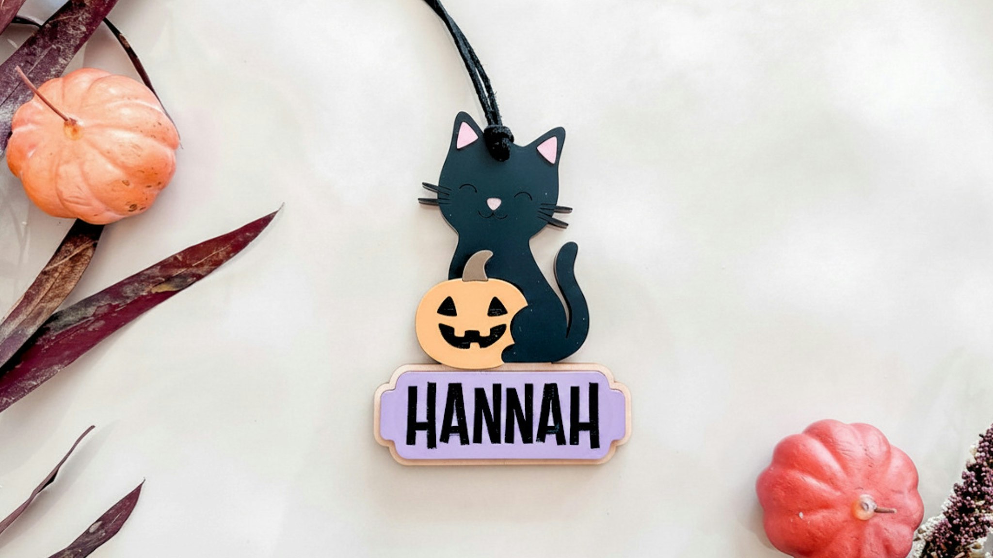 Black Cat Boo Basket Tag