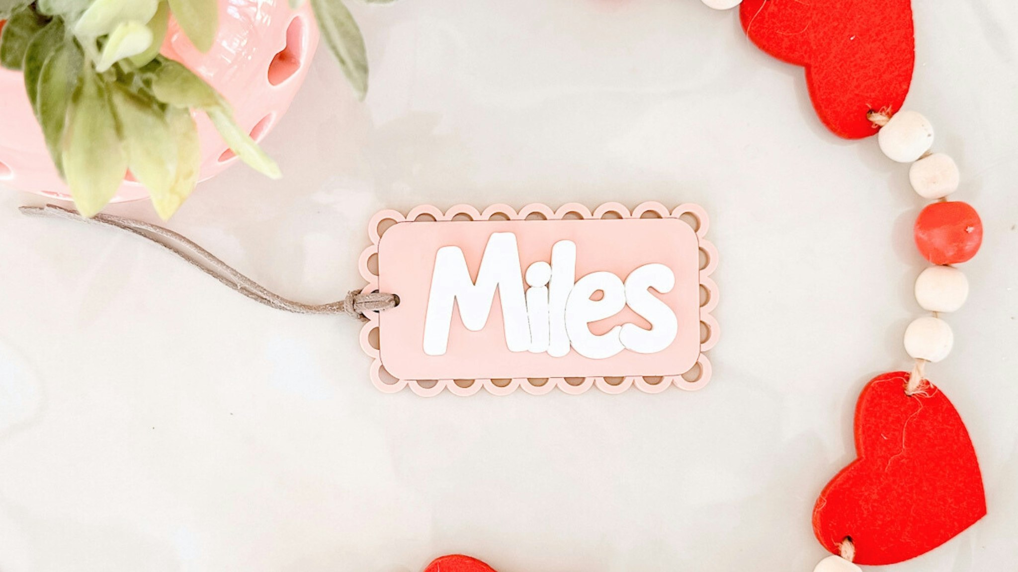 Scallop Rectangle Valentines Tag