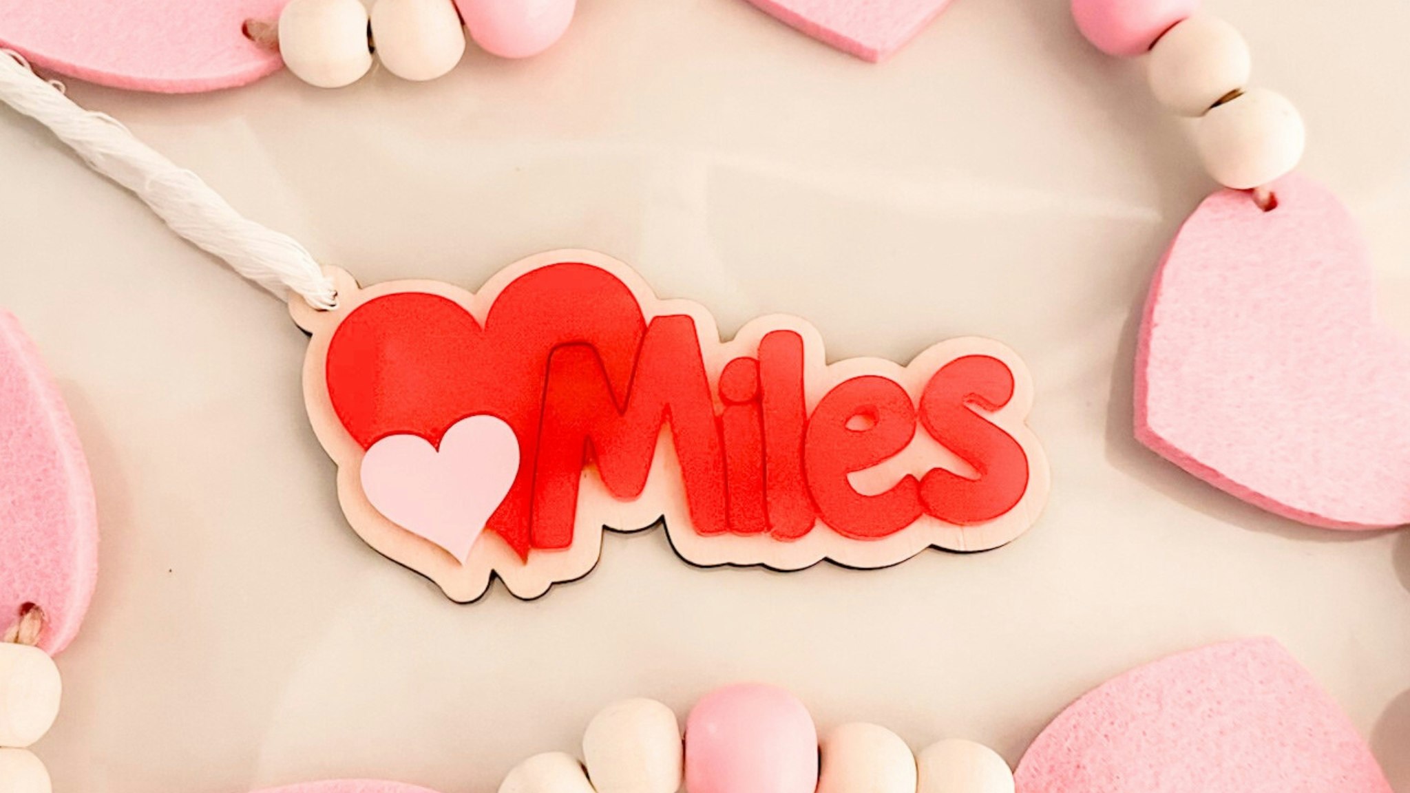 Double Heart Valentines Tag