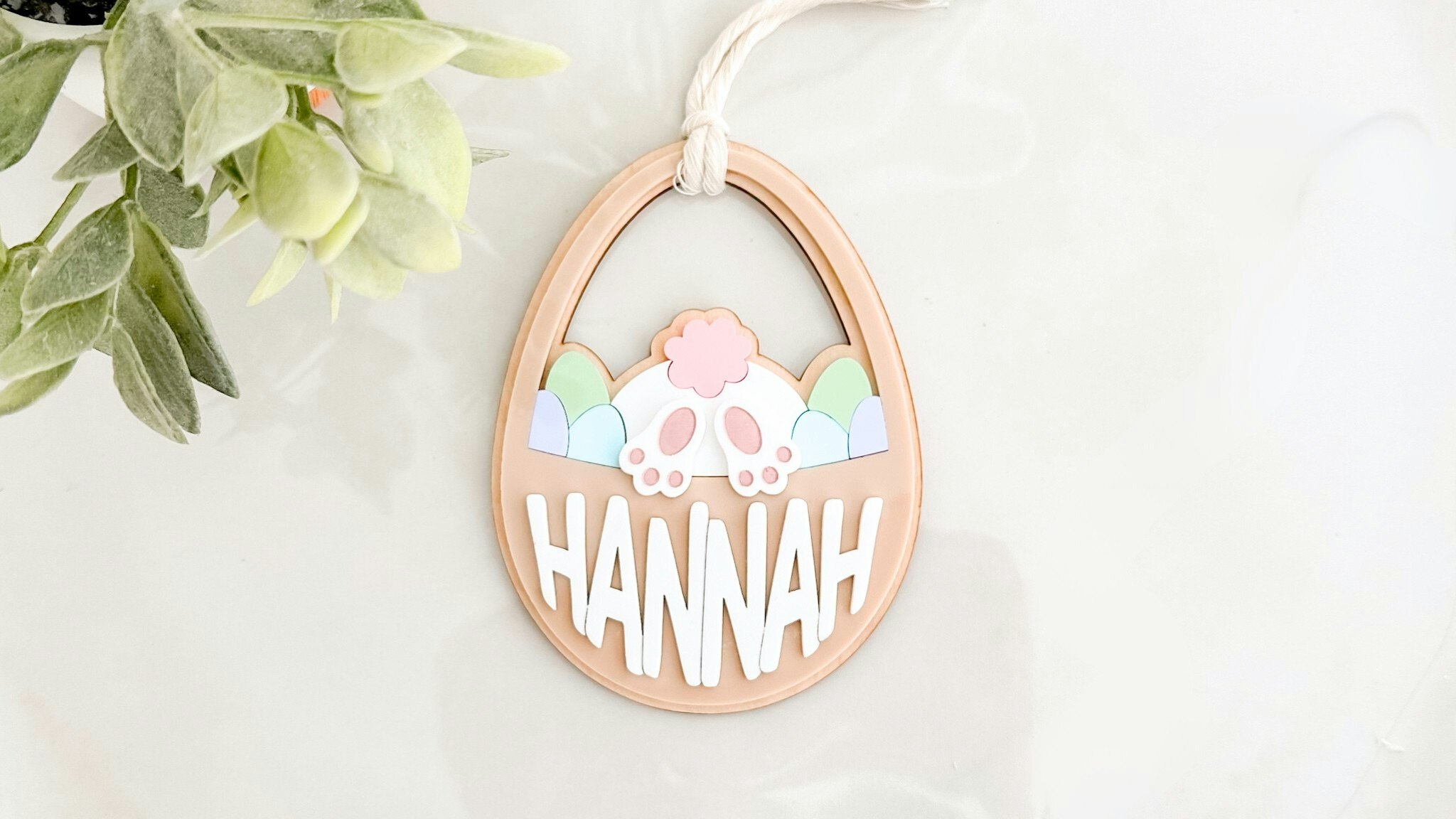 Easter Basket Name Tag with Bunny Feet