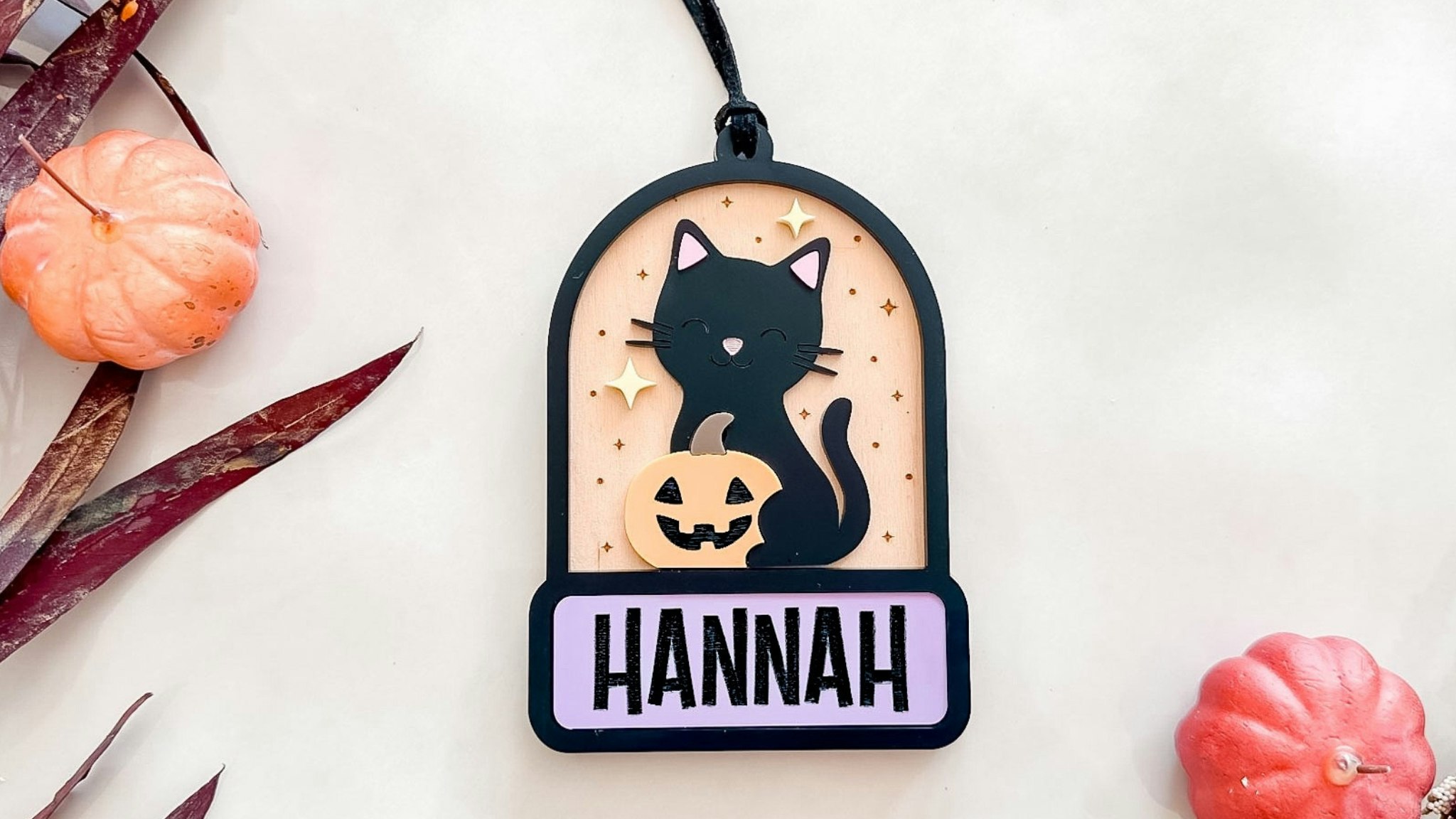 Black Cat And Stars Boo Basket Tag