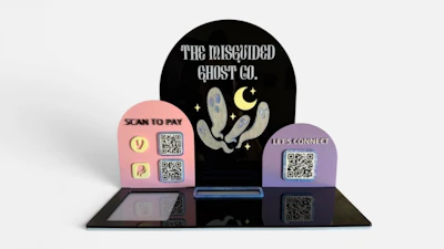 Three Arch QR Code Sign with Card Reader