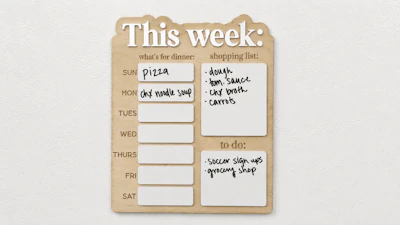 Weekly Meal Planner Dry Erase Board