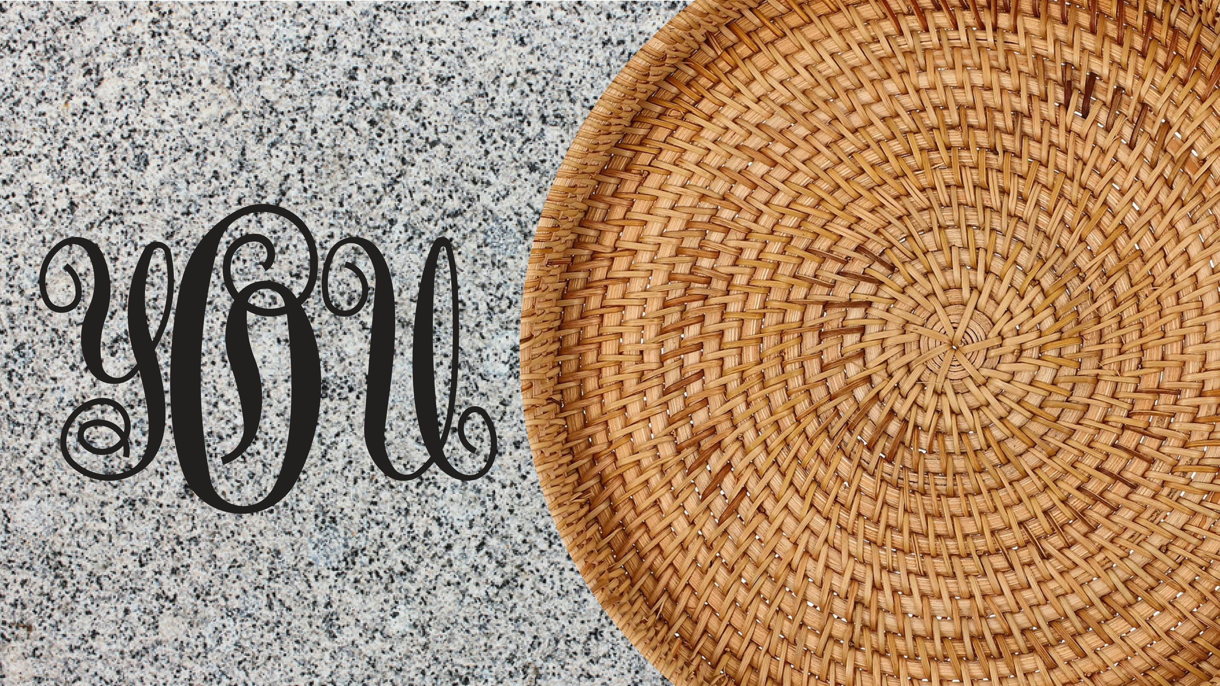 3 letter Monogram with swirls