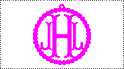Fishtail monogram car charm