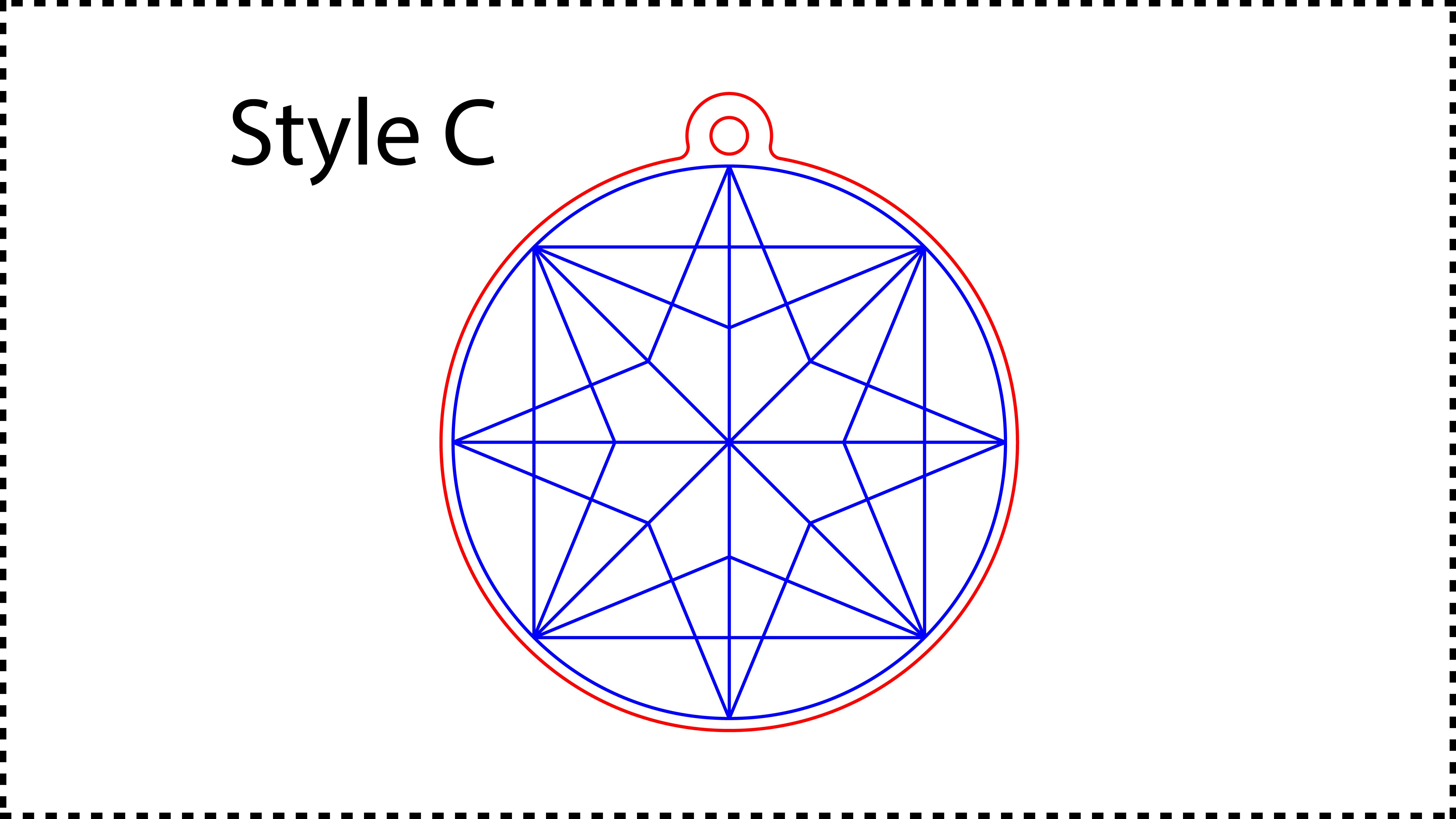 ••• Style C ••• Enter the outer Diameter you want. A good size is between 2.5" and 3.5". You can also resize the HoleDiameter. A good size is between 0.125" and 0.25". You can also change the colors if you need to.