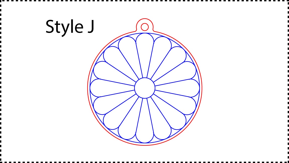 ••• Style J ••• Enter the outer Diameter you want. A good size is between 2.5" and 3.5". You can also resize the HoleDiameter. A good size is between 0.125" and 0.25". You can also change the colors if you need to.