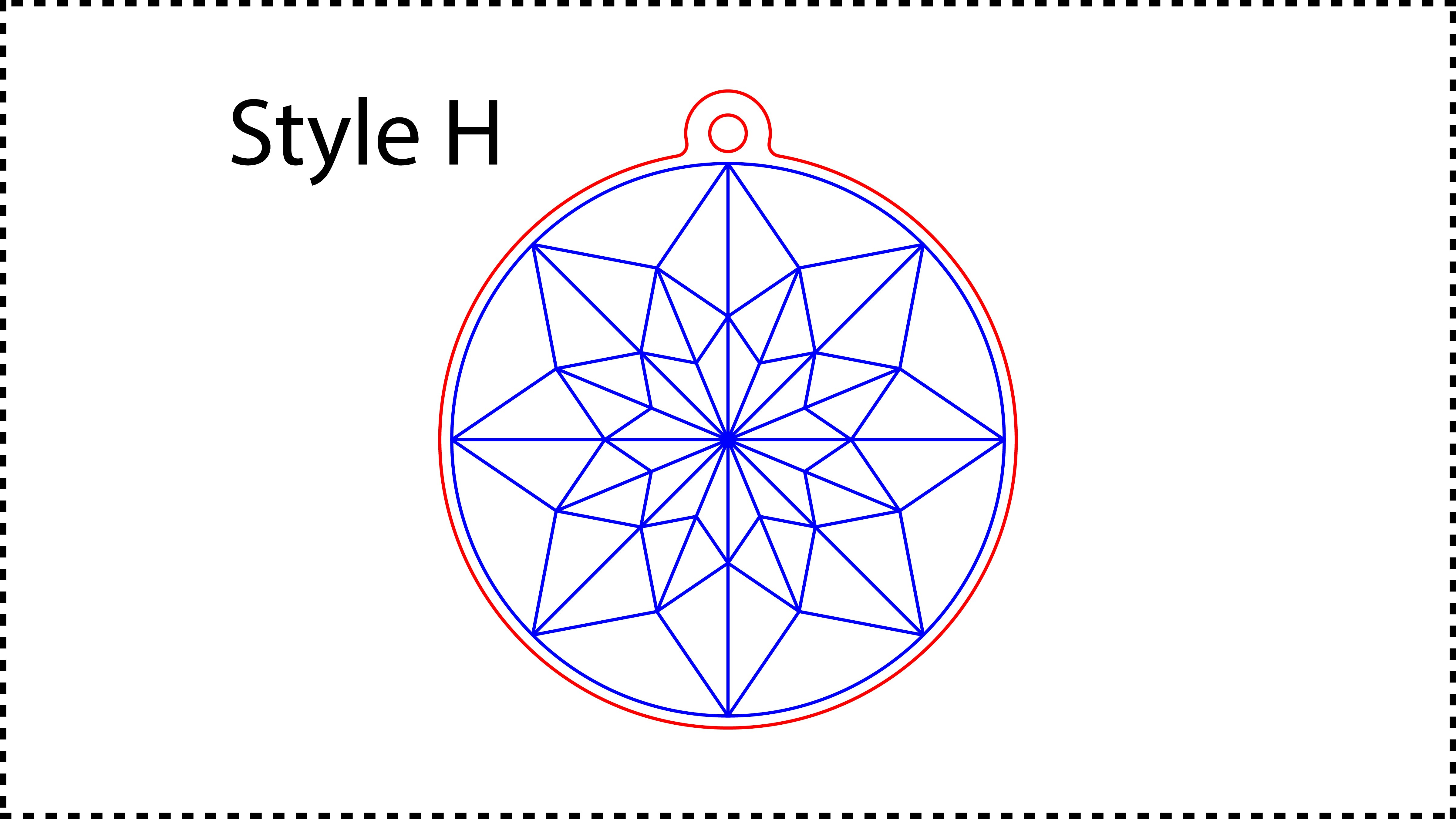 ••• Style H ••• Enter the outer Diameter you want. A good size is between 2.5" and 3.5". You can also resize the HoleDiameter. A good size is between 0.125" and 0.25". You can also change the colors if you need to.