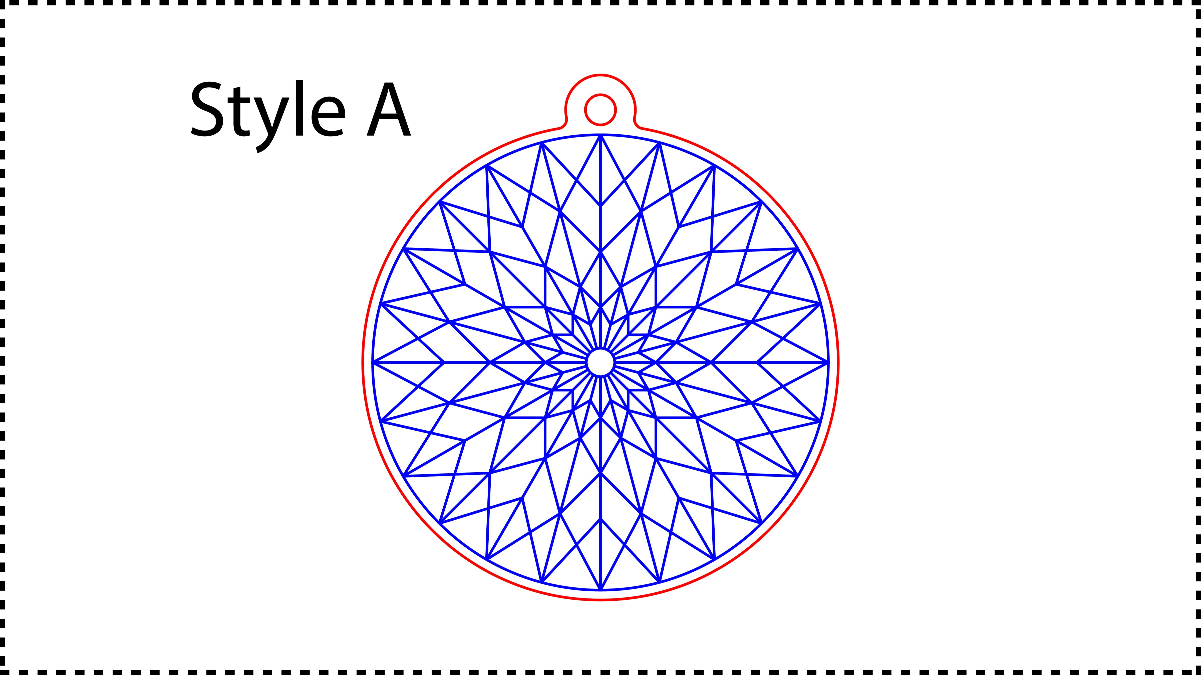 ••• Style A ••• Enter the outer Diameter you want. A good size is between 2.5" and 3.5". You can also resize the HoleDiameter. A good size is between 0.125" and 0.25". You can also change the colors if you need to.