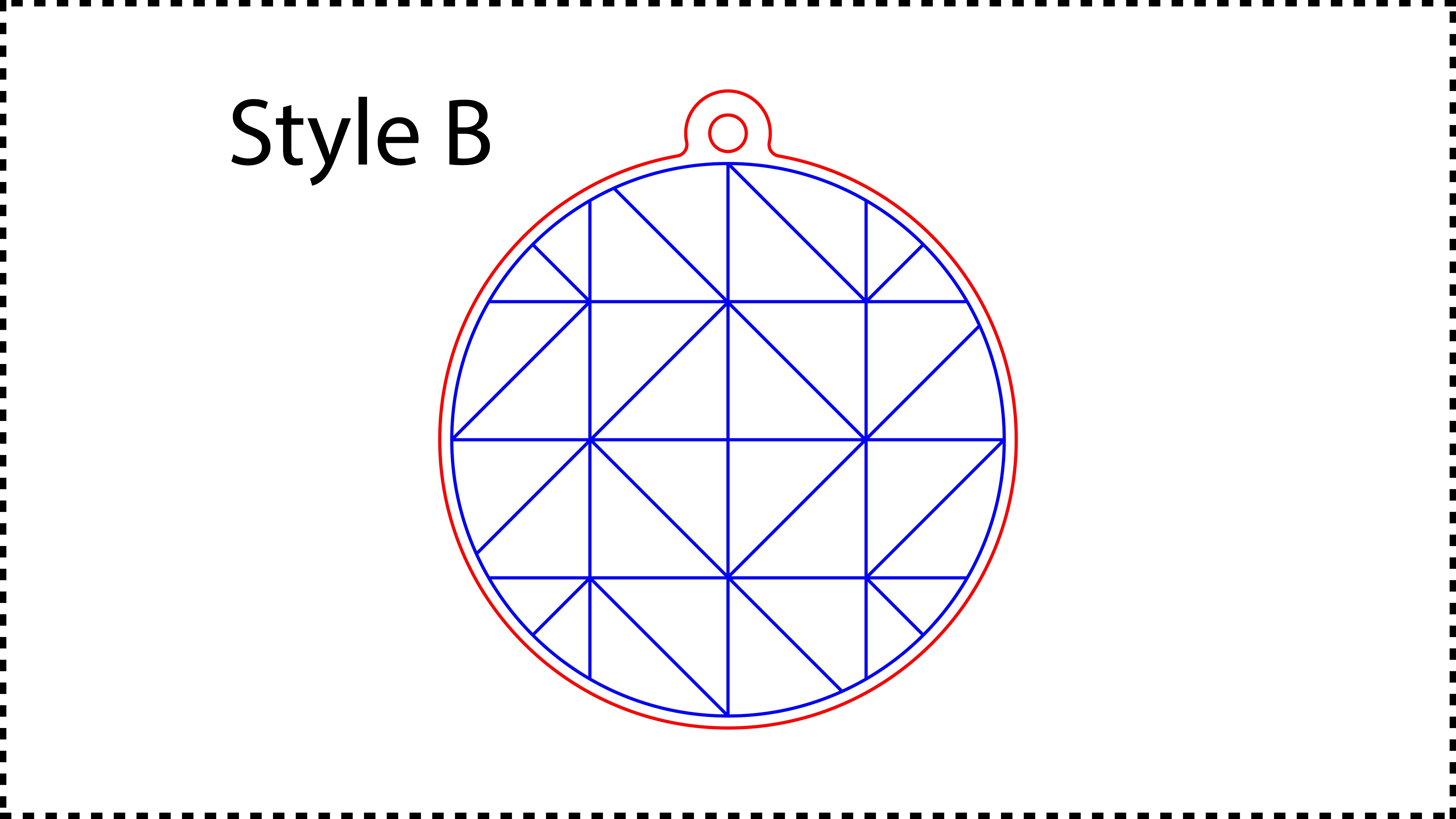 ••• Style B ••• Enter the outer Diameter you want. A good size is between 2.5" and 3.5". You can also resize the HoleDiameter. A good size is between 0.125" and 0.25". You can also change the colors if you need to.