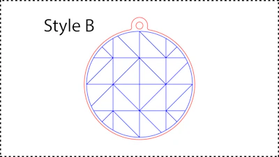 ••• Style B ••• Enter the outer Diameter you want. A good size is between 2.5" and 3.5". You can also resize the HoleDiameter. A good size is between 0.125" and 0.25". You can also change the colors if you need to.
