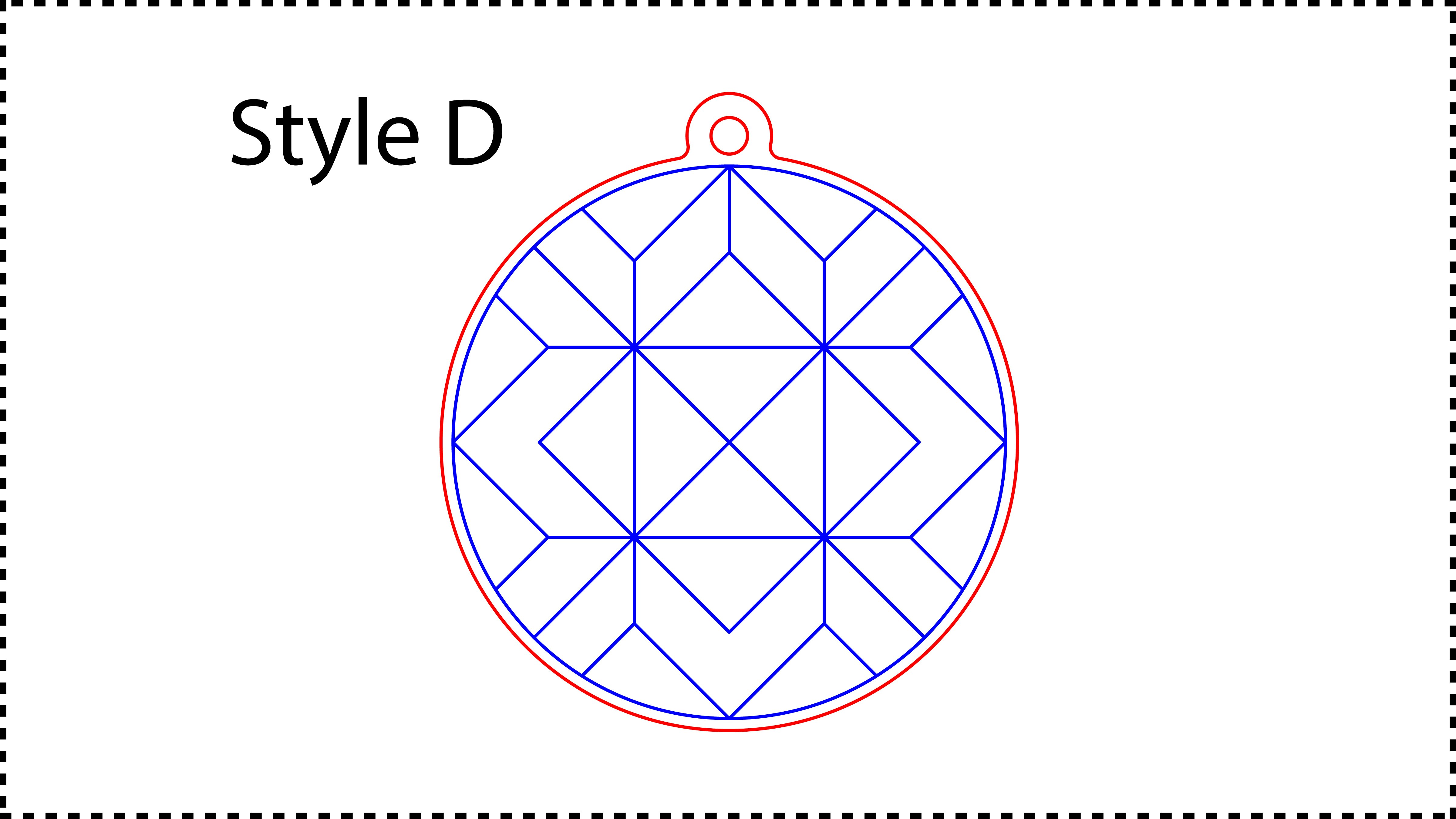 ••• Style D ••• Enter the outer Diameter you want. A good size is between 2.5" and 3.5". You can also resize the HoleDiameter. A good size is between 0.125" and 0.25". You can also change the colors if you need to.