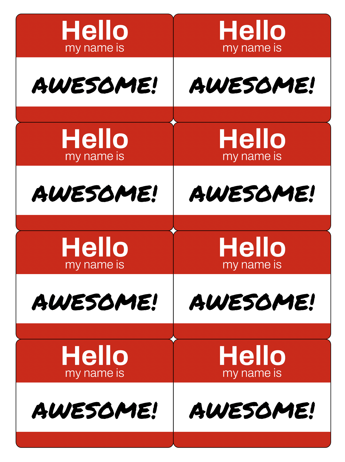 Hello - Name Badge